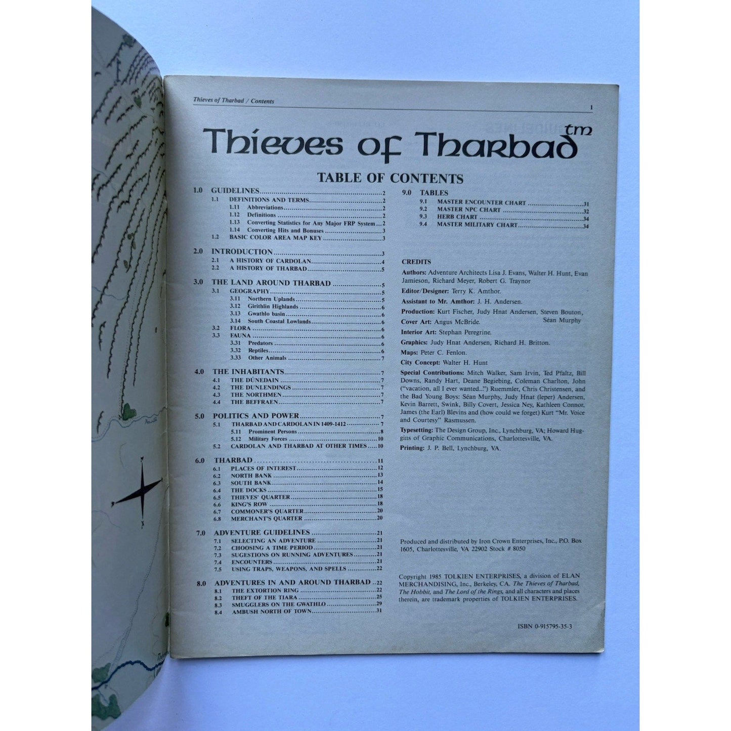 D&D Thieves of Tharbad ICE 8050 1985 MERP Module Complete Tolkien Rolemaster - Humphrey's Book Den