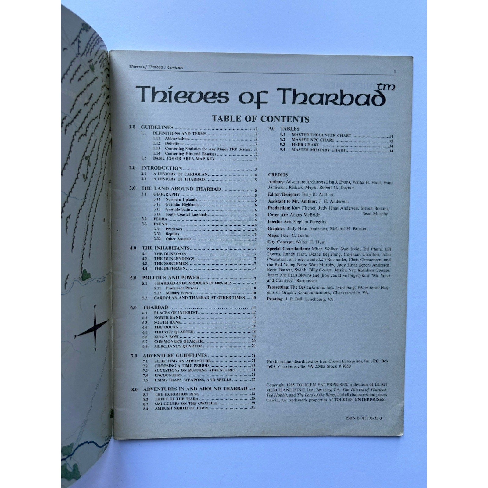 D&D Thieves of Tharbad ICE 8050 1985 MERP Module Complete Tolkien Rolemaster - Humphrey's Book Den