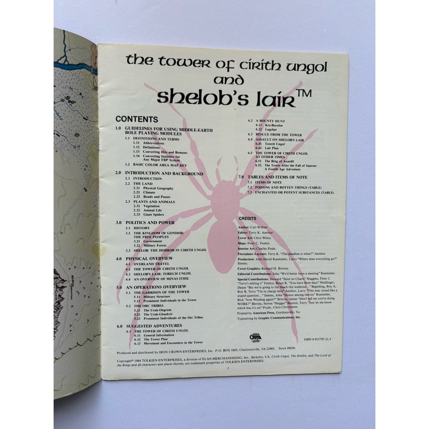 D&D Tower of Cirith Ungol & Shelob’s Lair ICE 8088 1984 MERP Tolkien Complete - Humphrey's Book Den
