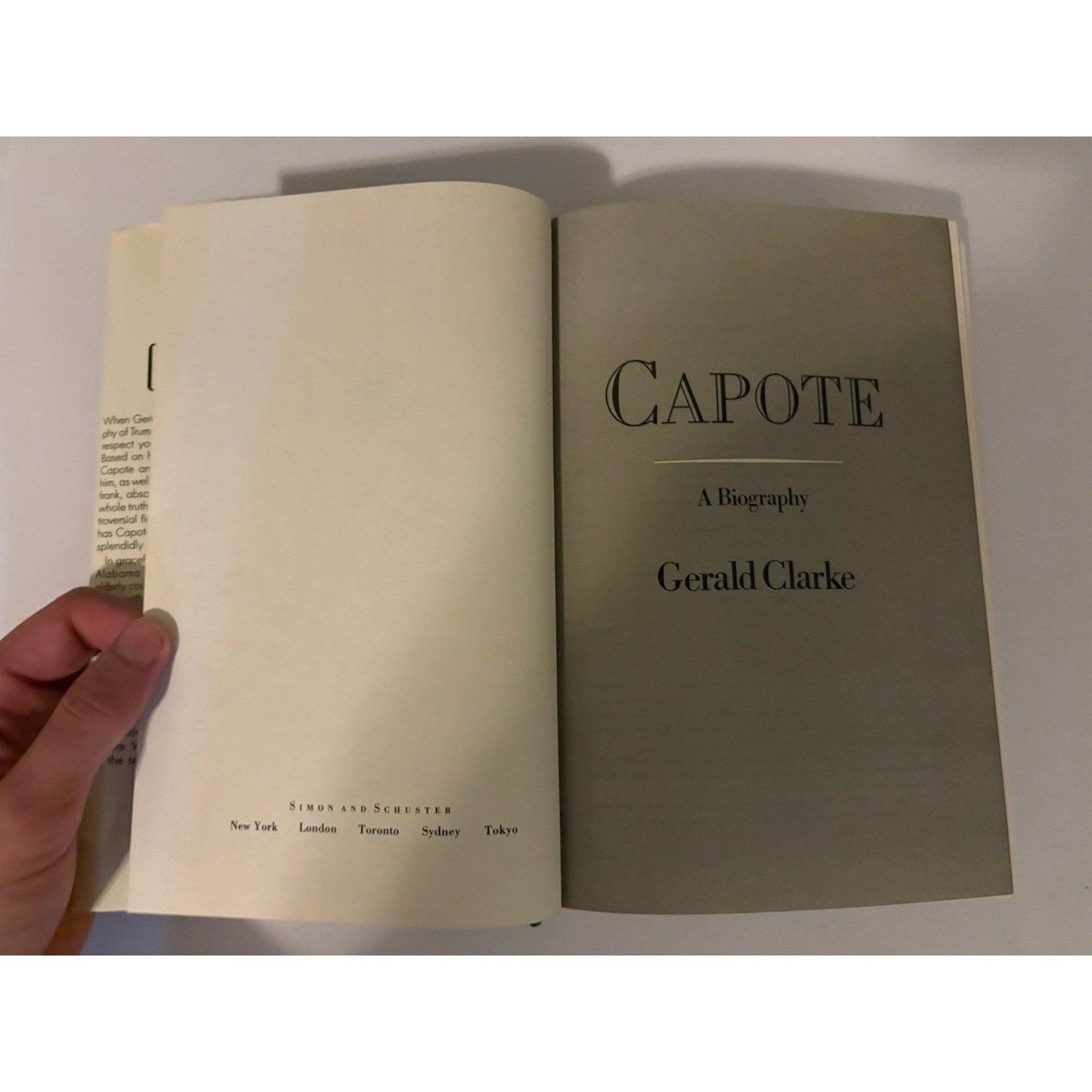 Gerald Clarke CAPOTE: A BIOGRAPHY 1988 1st ed. HC/DJ - Humphrey's Book Den