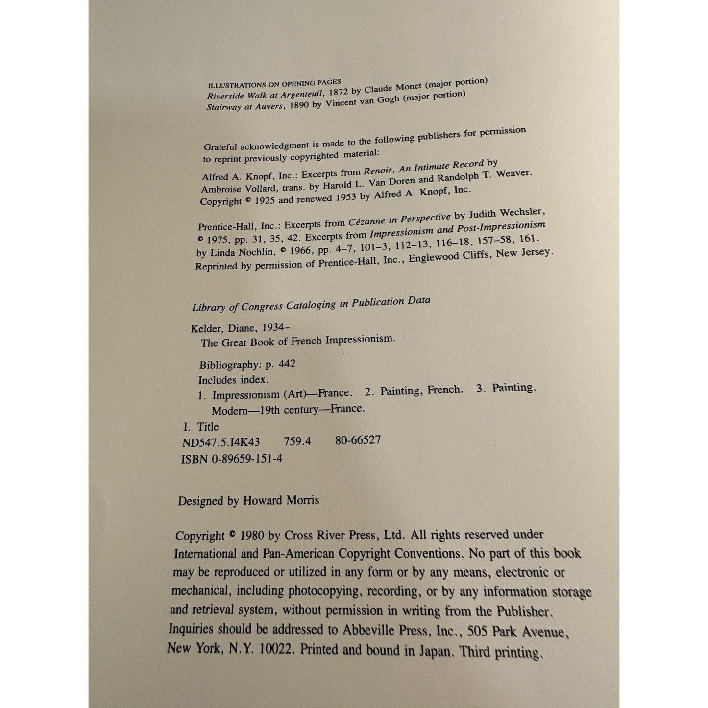 Great Book French Impressionism Diane Kelder 1980 Abbeville Art Hardcover 3rd Pr - Humphrey's Book Den