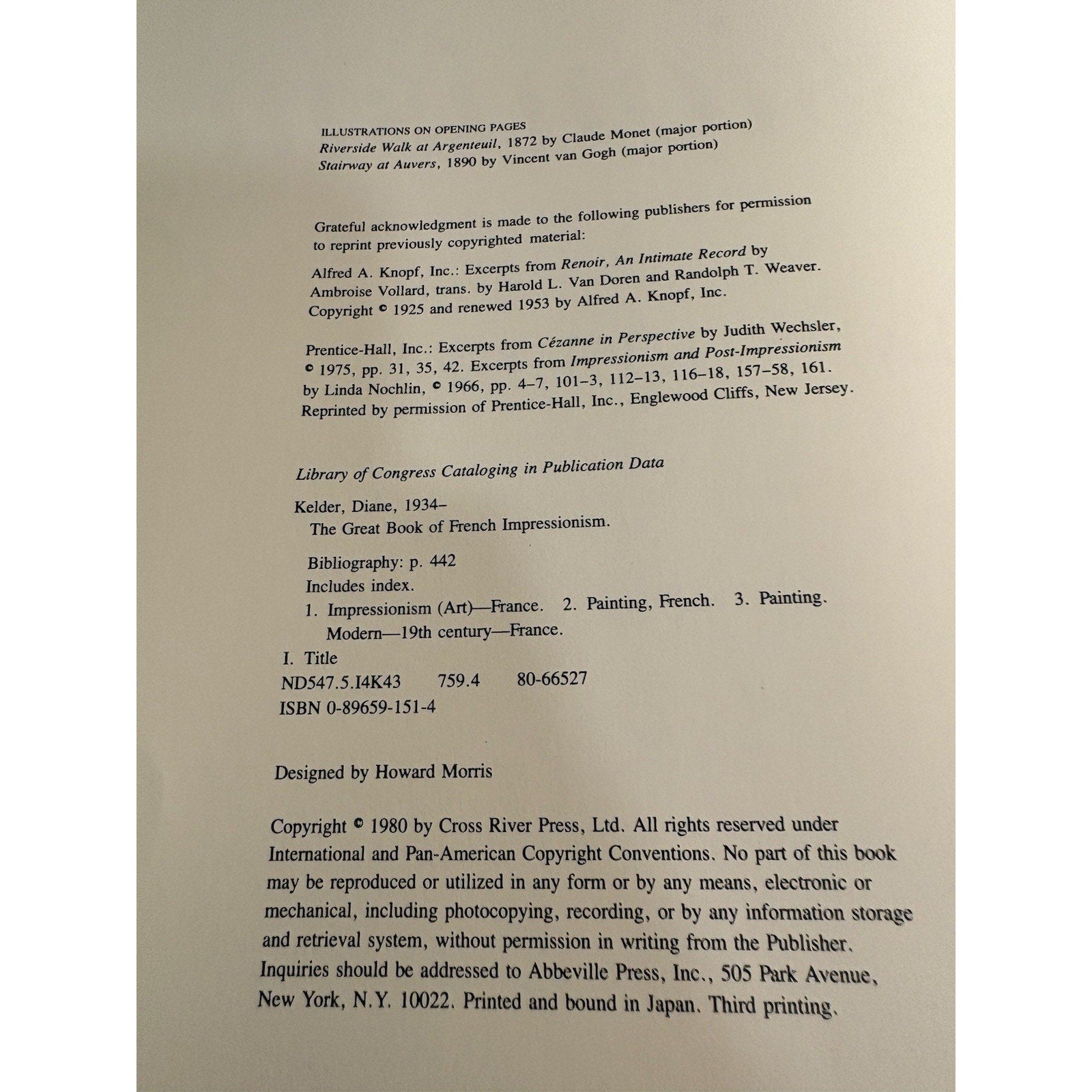 Great Book French Impressionism Diane Kelder 1980 Abbeville Art Hardcover 3rd Pr - Humphrey's Book Den