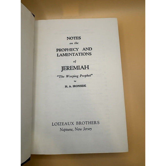 H.A. Ironside Jeremiah & Lamentations HC DJ Loizeaux Brothers 1979 Printing - Humphrey's Book Den