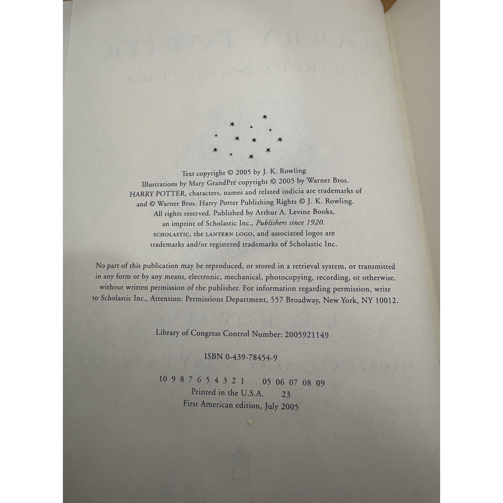 Harry Potter and the Half - Blood Prince 1st American Ed HC w/ DJ 2005 - Humphrey's Book Den