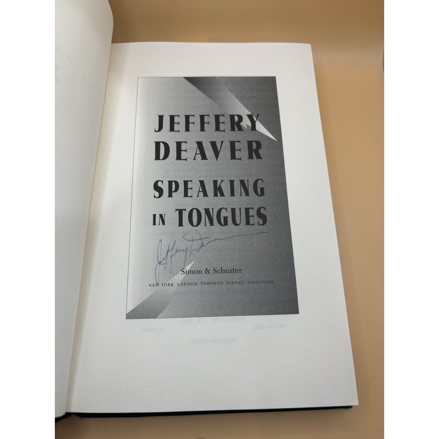 Jeffery Deaver – Speaking in Tongues SIGNED 1st Edition 1st Printing HC/DJ - Humphrey's Book Den