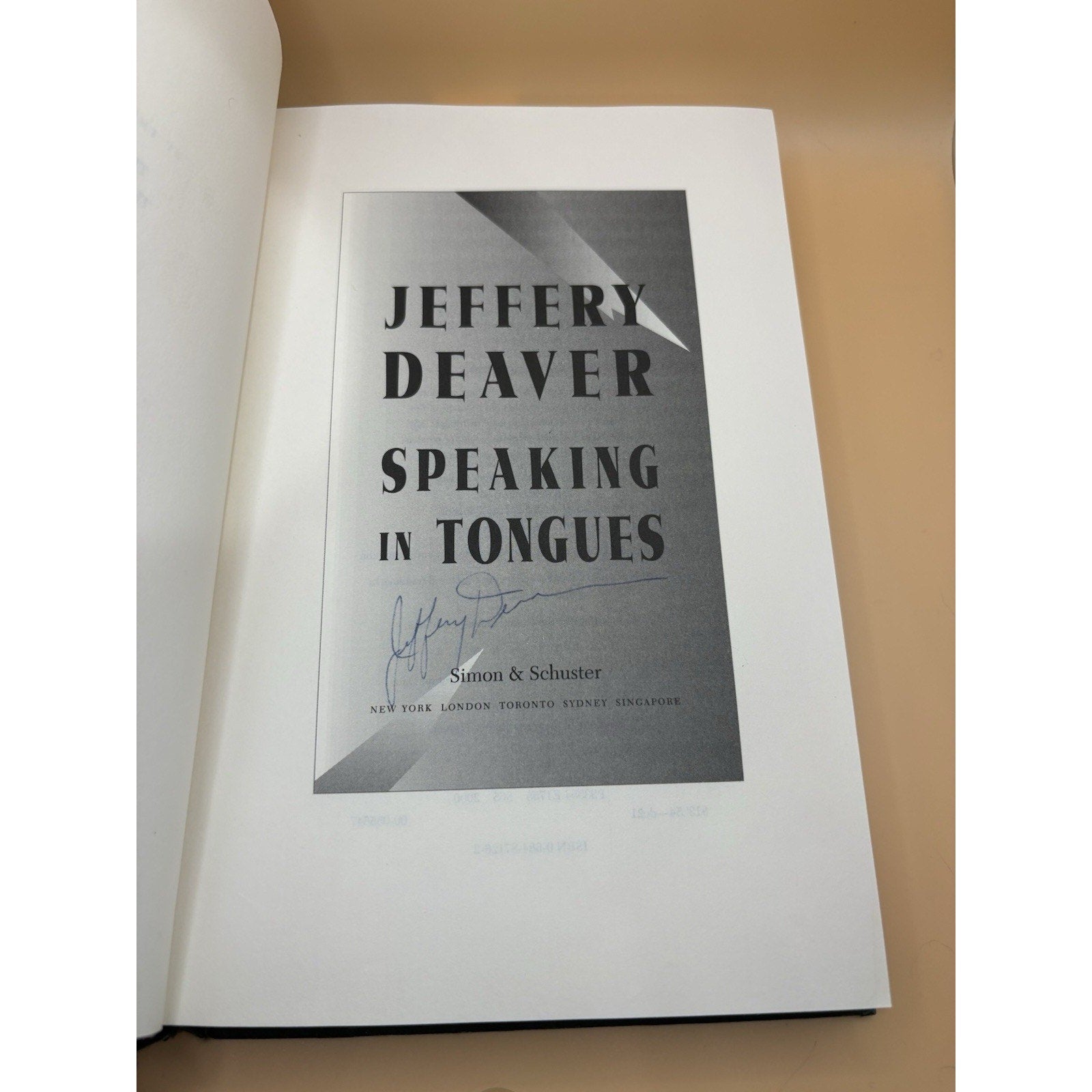 Jeffery Deaver – Speaking in Tongues SIGNED 1st Edition 1st Printing HC/DJ - Humphrey's Book Den