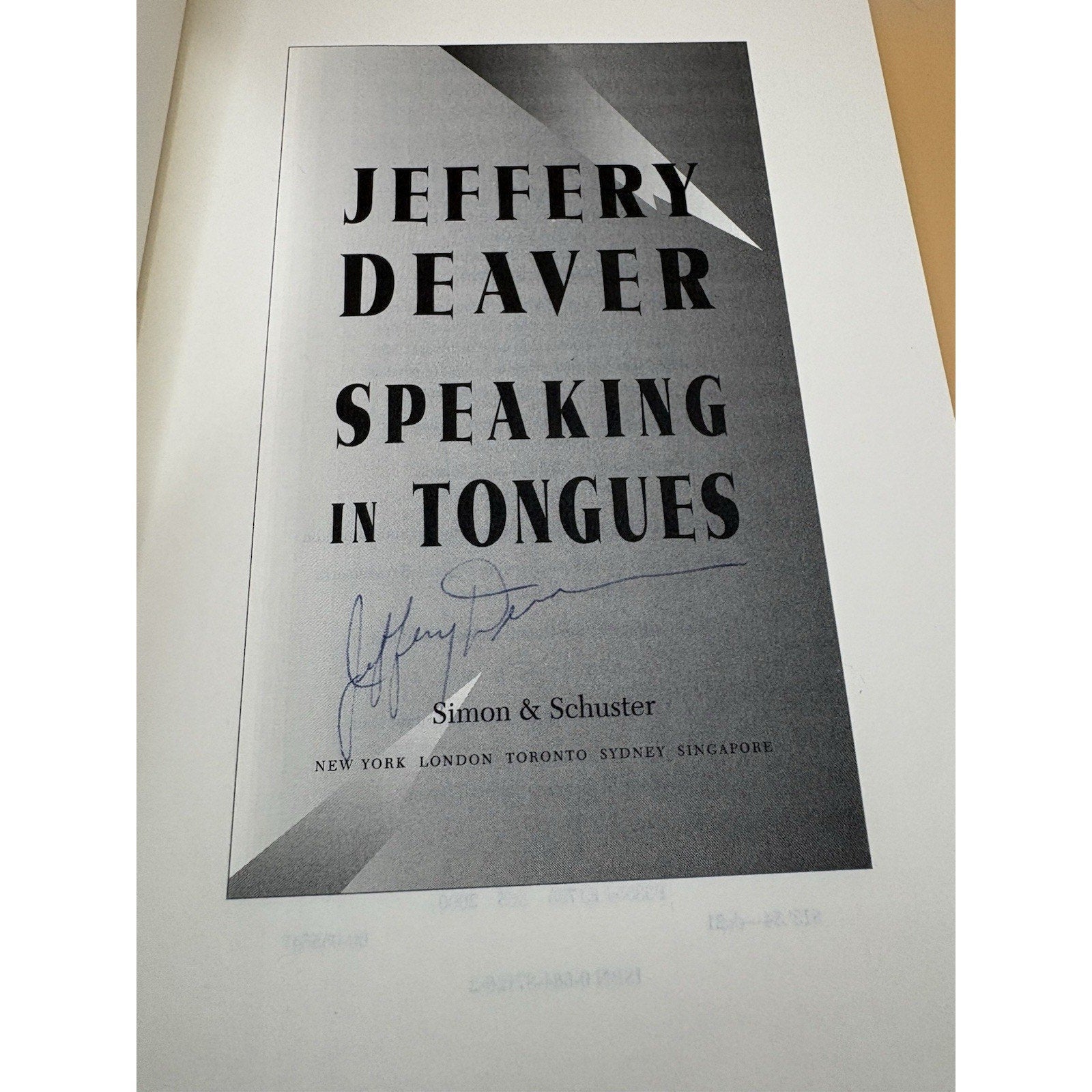 Jeffery Deaver – Speaking in Tongues SIGNED 1st Edition 1st Printing HC/DJ - Humphrey's Book Den