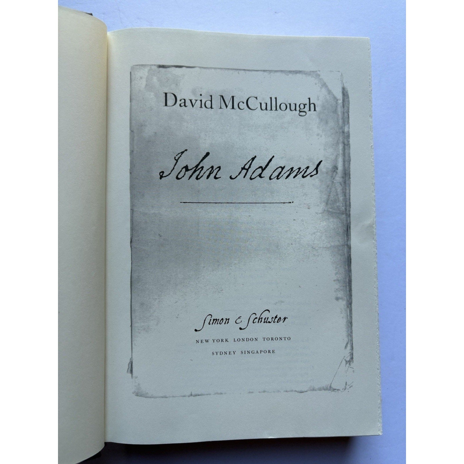 John Adams by David McCullough 2001 Hardcover 1st Edition & Printing DJ Book VG - Humphrey's Book Den