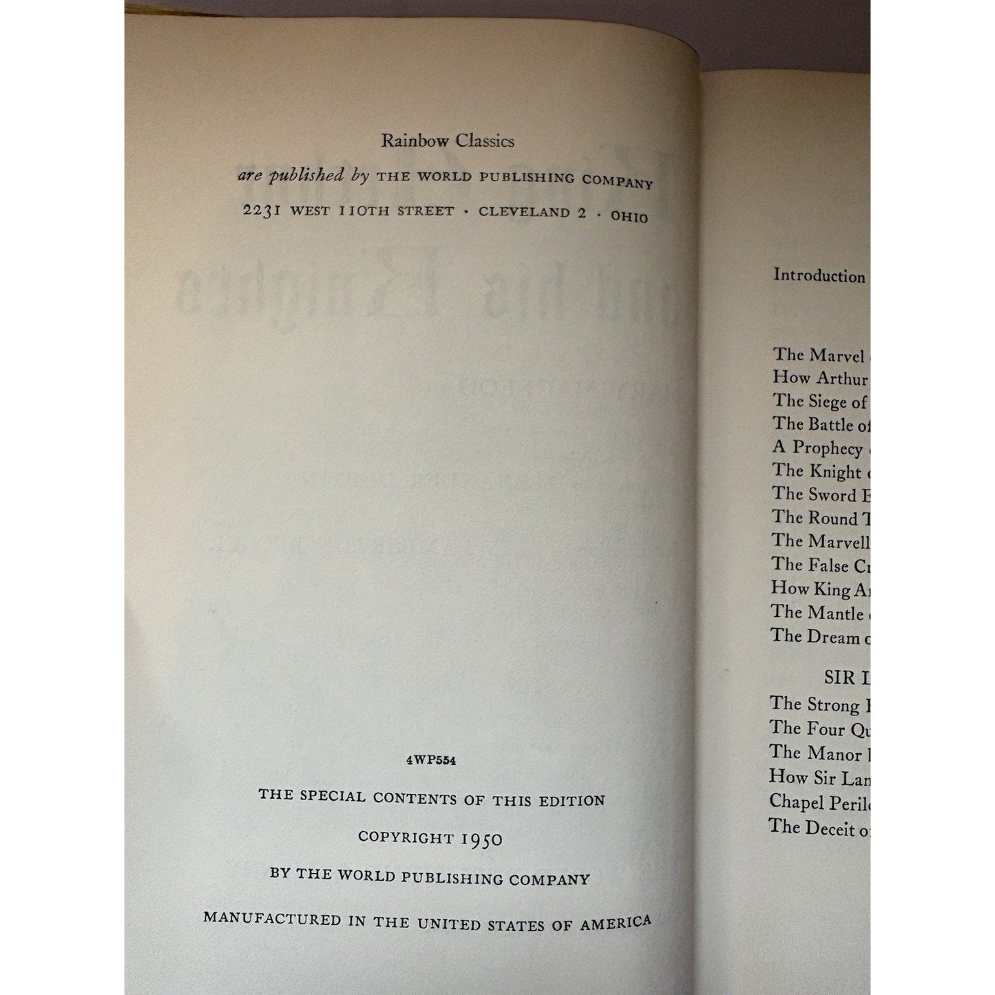 King Arthur and His Knights by Mary Macleod 1950, ILLUS, World Publishing - HCDJ - Humphrey's Book Den