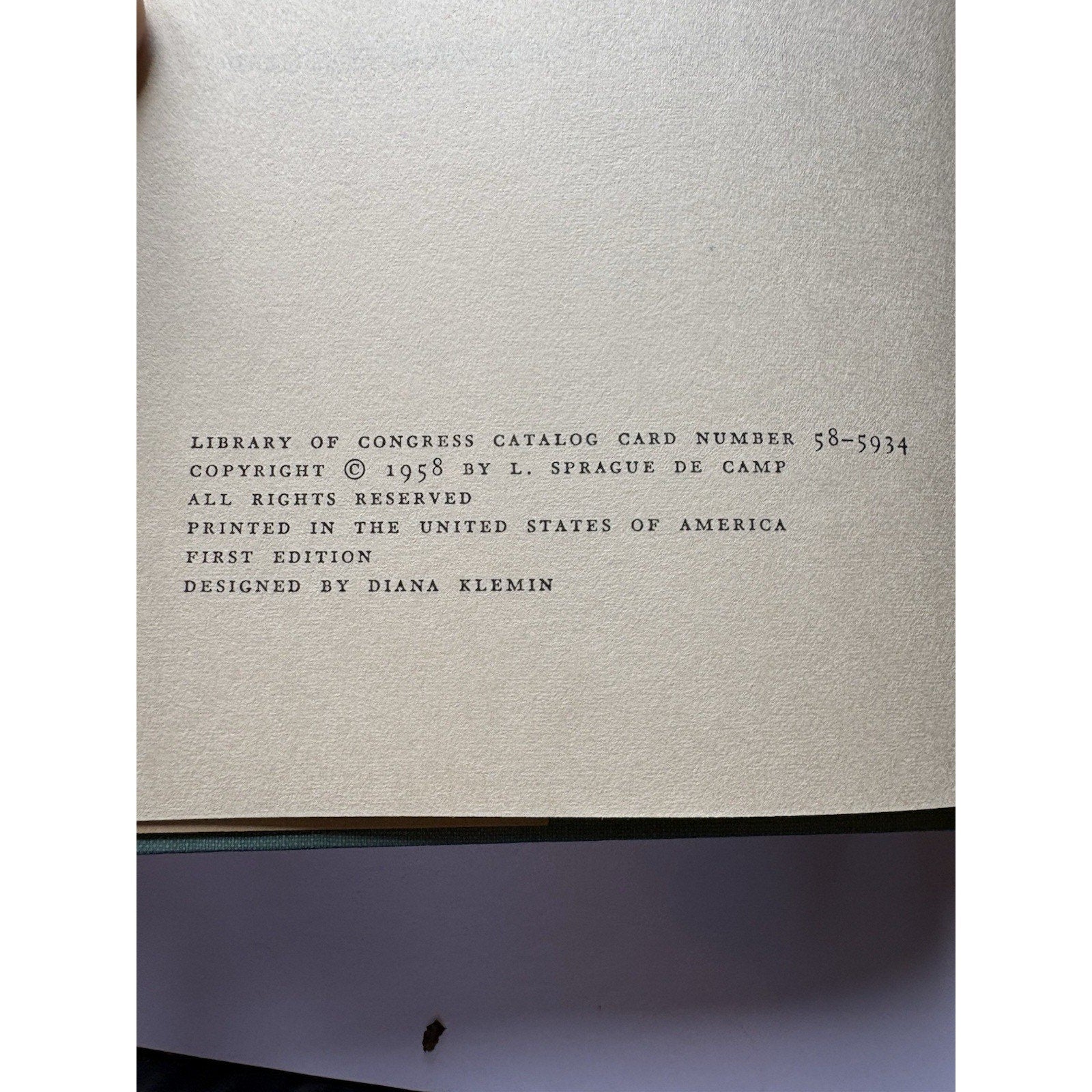 L. Sprague de Camp - An Elephant for Aristotle - First Ed. - Doubleday, NY, 1958 - Humphrey's Book Den
