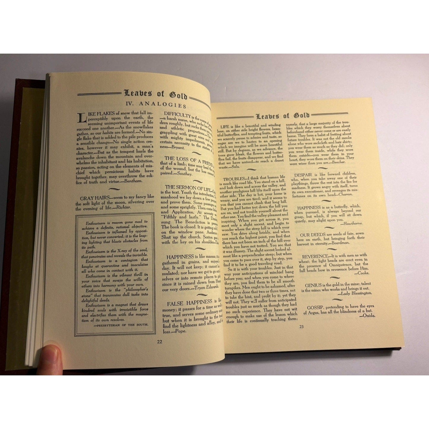 Leaves of Gold 1948 Revised Ed Coslett — Prayers Inspirational Verse HC - Humphrey's Book Den