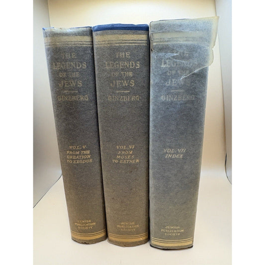 Legends of the Jews Ginzberg Volumes V VI VII Set of 3 JPS 1967 - 1968 - Humphrey's Book Den