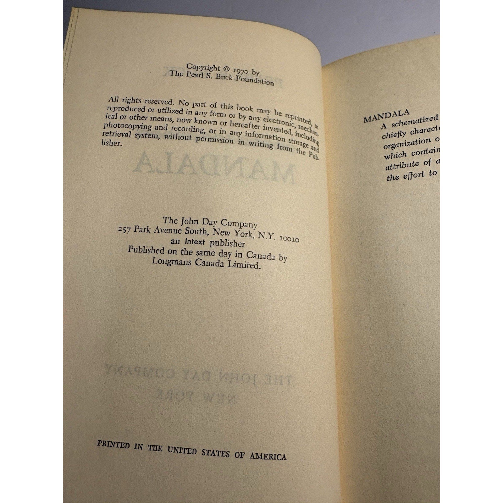 Mandala – Pearl S. Buck | 1970 Hardcover w/ Dust Jacket | A Novel of India - Humphrey's Book Den
