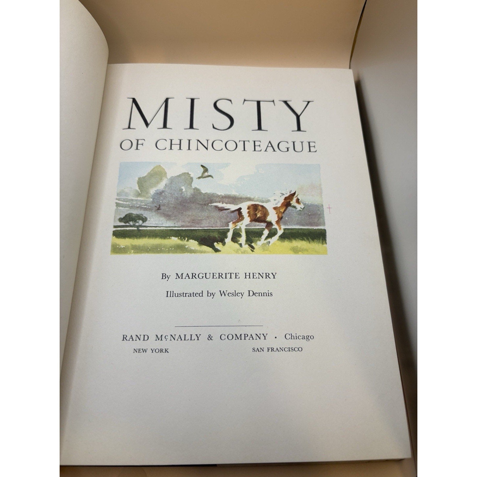 Misty of Chincoteague by Marguerite Henry; Wesley Dennis (Illus) HCDJ First Ed - Humphrey's Book Den