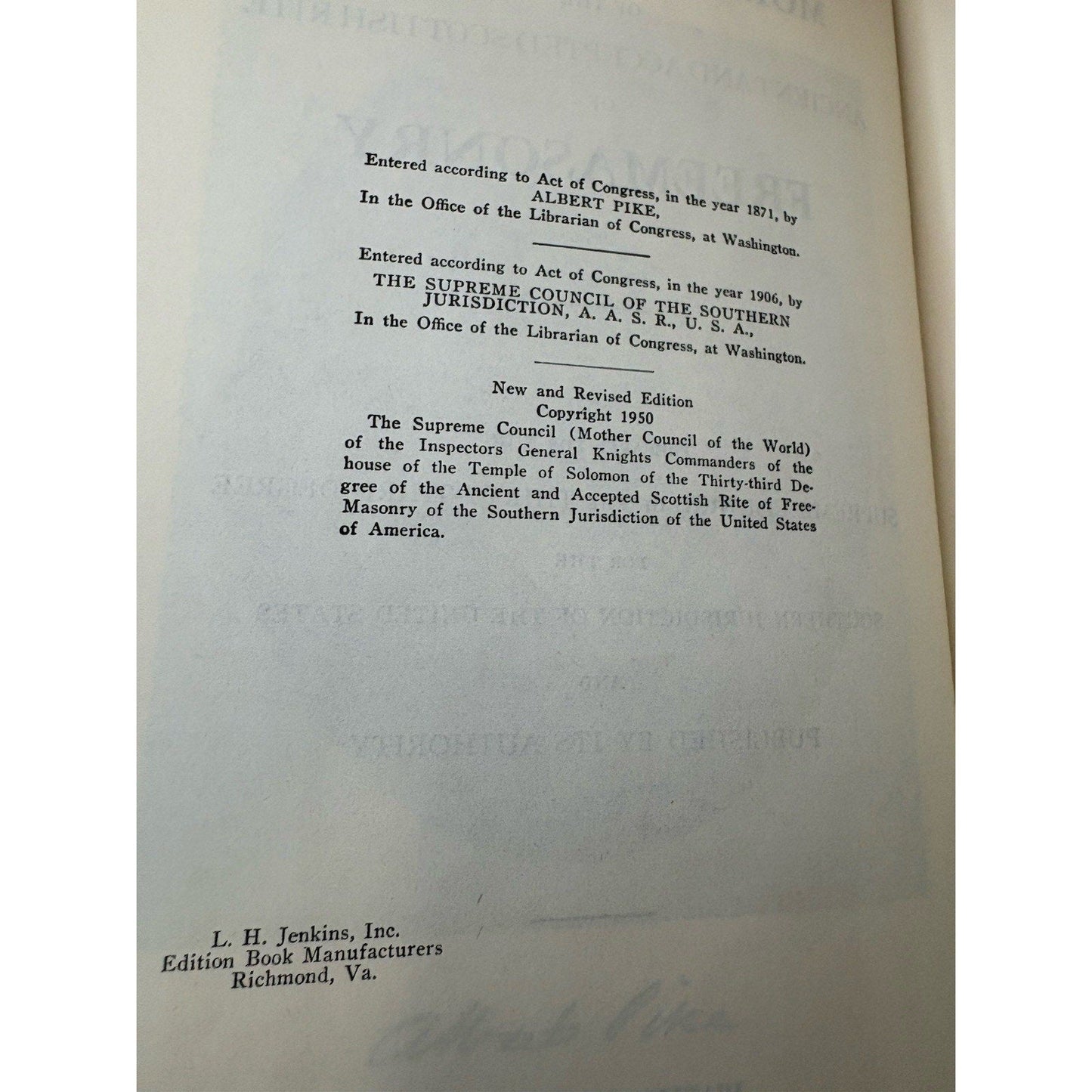 Morals and Dogma Scottish Rite Freemasonry 1960 Albert Pike Red Hardcover 33° - Humphrey's Book Den