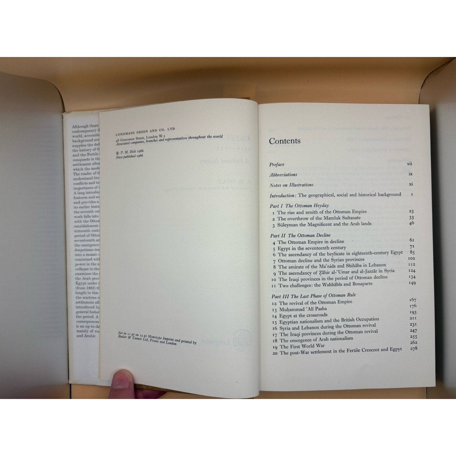 P M Holt / EGYPT AND THE FERTILE CRESCENT 1516 - 1922 1st Edition 1967 - Humphrey's Book Den