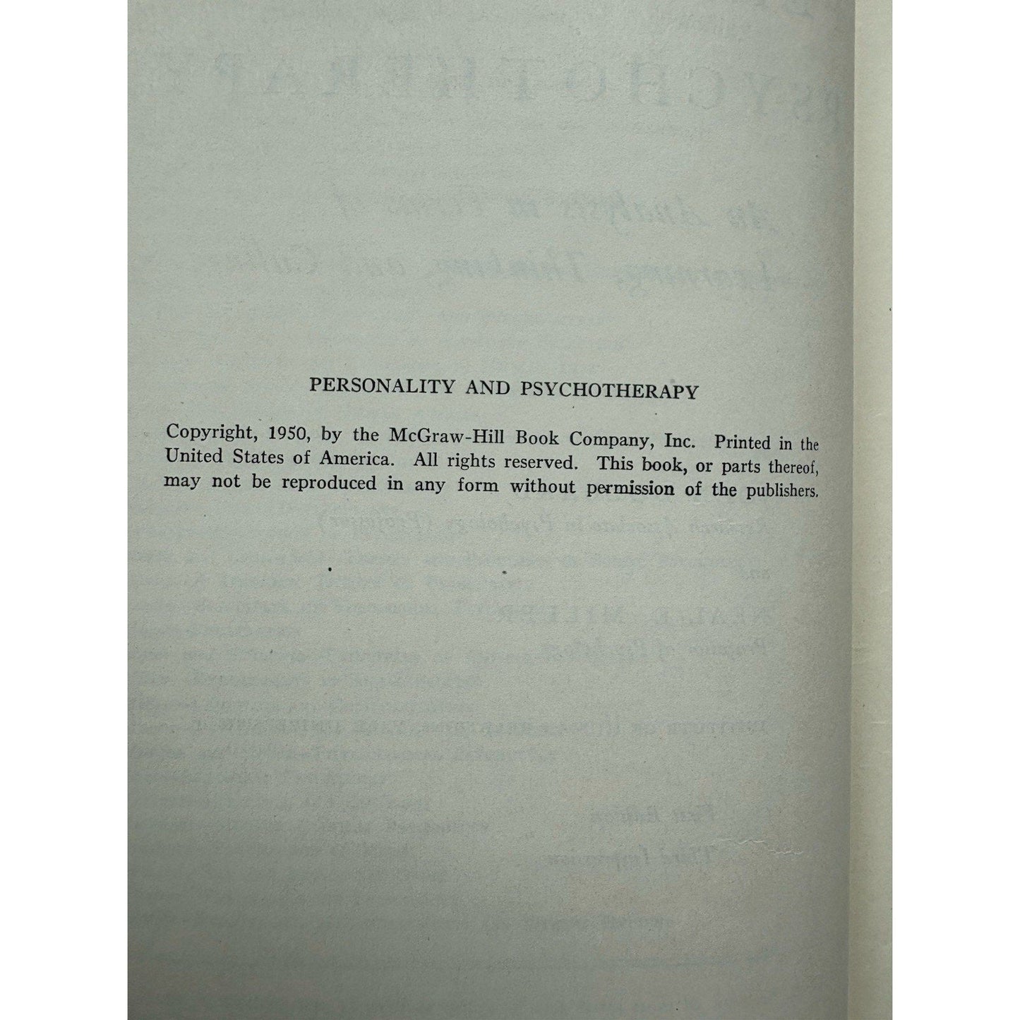 Personality and Psychotherapy Dollard Miller 1950 First Edition Learning Theory - Humphrey's Book Den