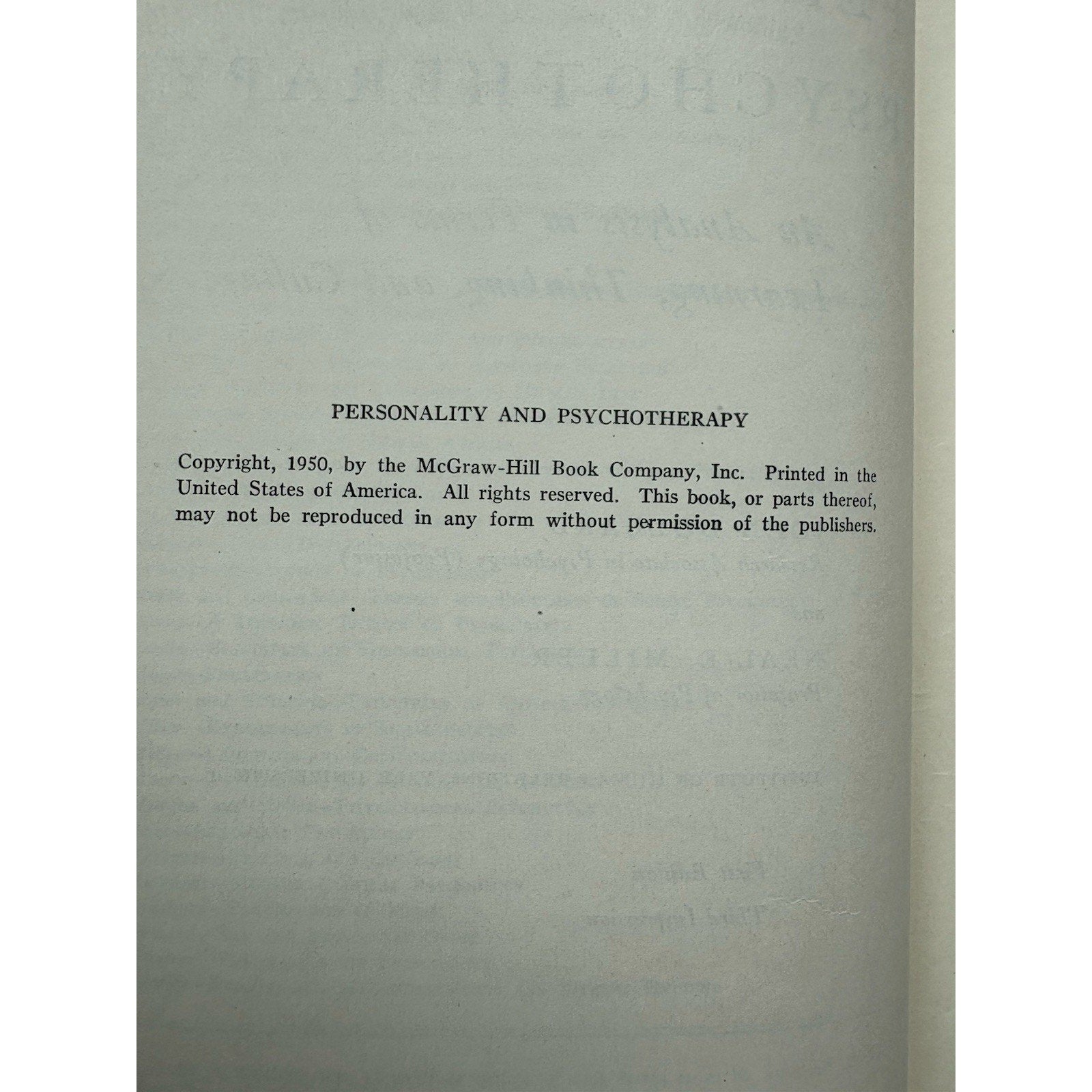 Personality and Psychotherapy Dollard Miller 1950 First Edition Learning Theory - Humphrey's Book Den