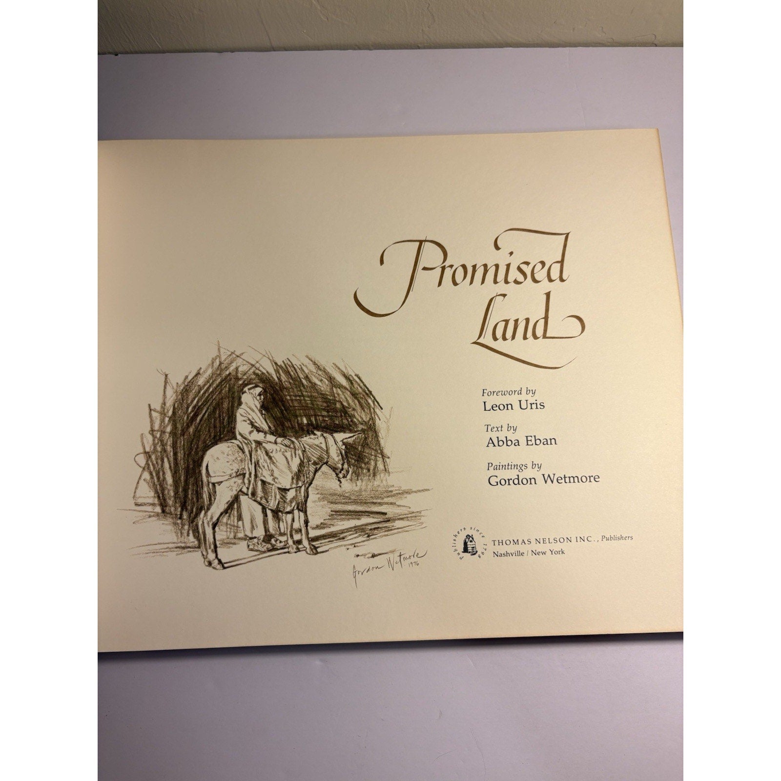 Promised Land Abba Eban 1978 1st Ed Gordon Wetmore Paintings Israel w/ Art Print - Humphrey's Book Den