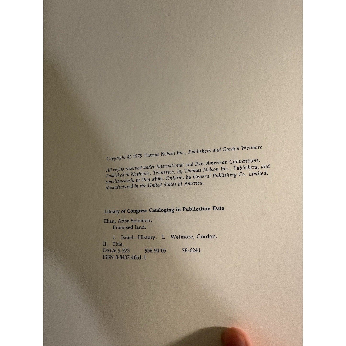 Promised Land Abba Eban 1978 1st Ed Gordon Wetmore Paintings Israel w/ Art Print - Humphrey's Book Den