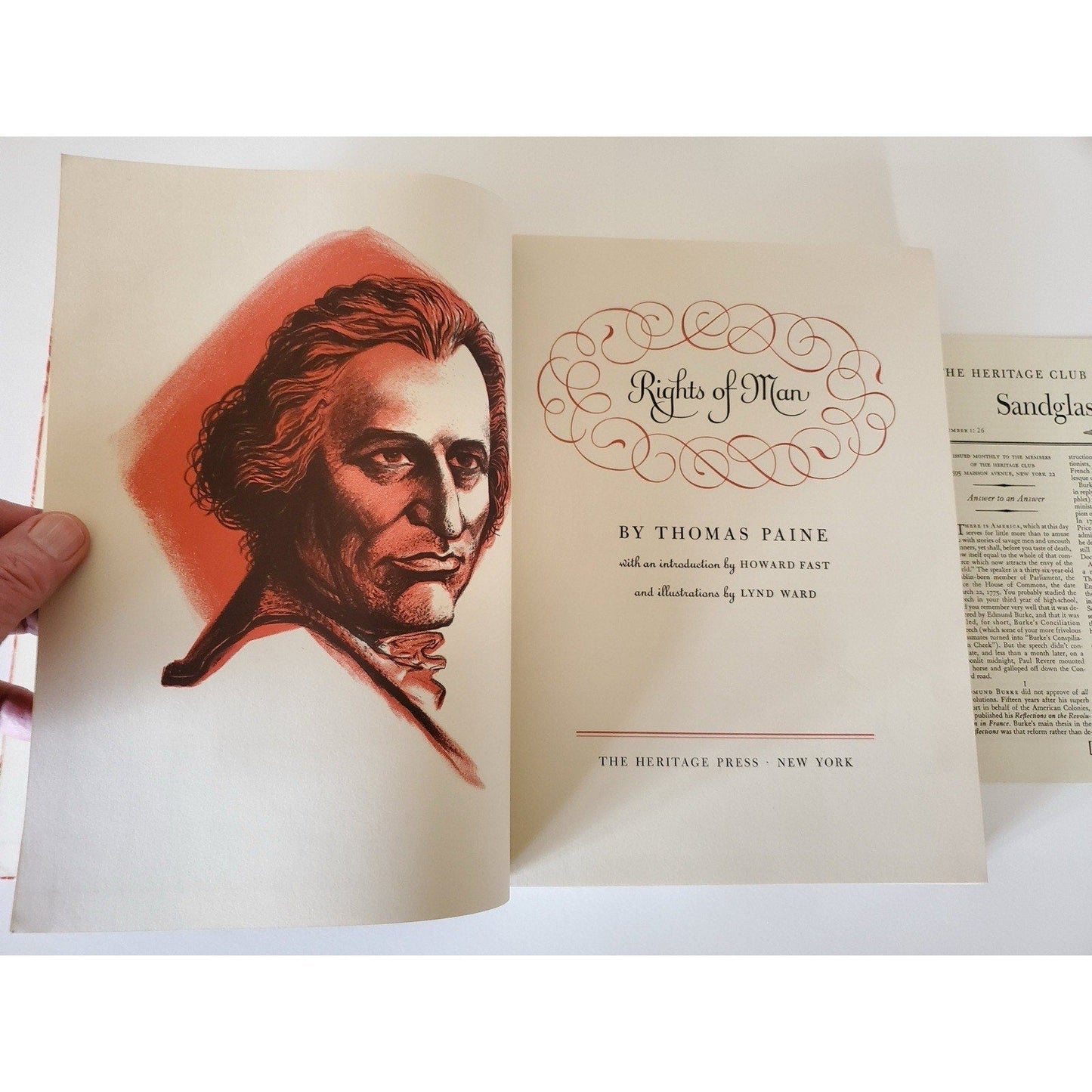Rights of Man – Thomas Paine – Heritage Press 1961 – Sandglass - No Slipcase - Humphrey's Book Den