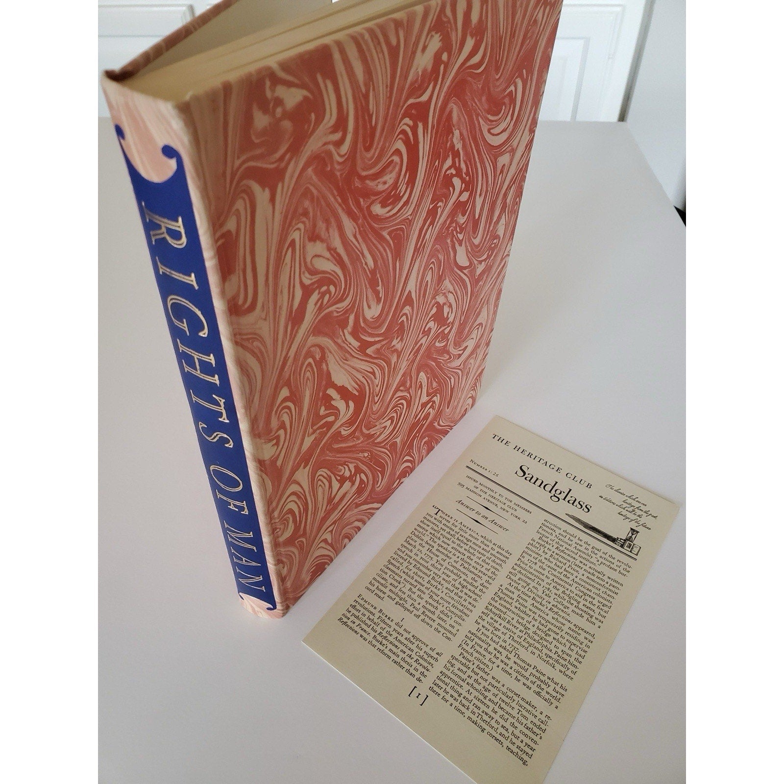 Rights of Man – Thomas Paine – Heritage Press 1961 – Sandglass - No Slipcase - Humphrey's Book Den
