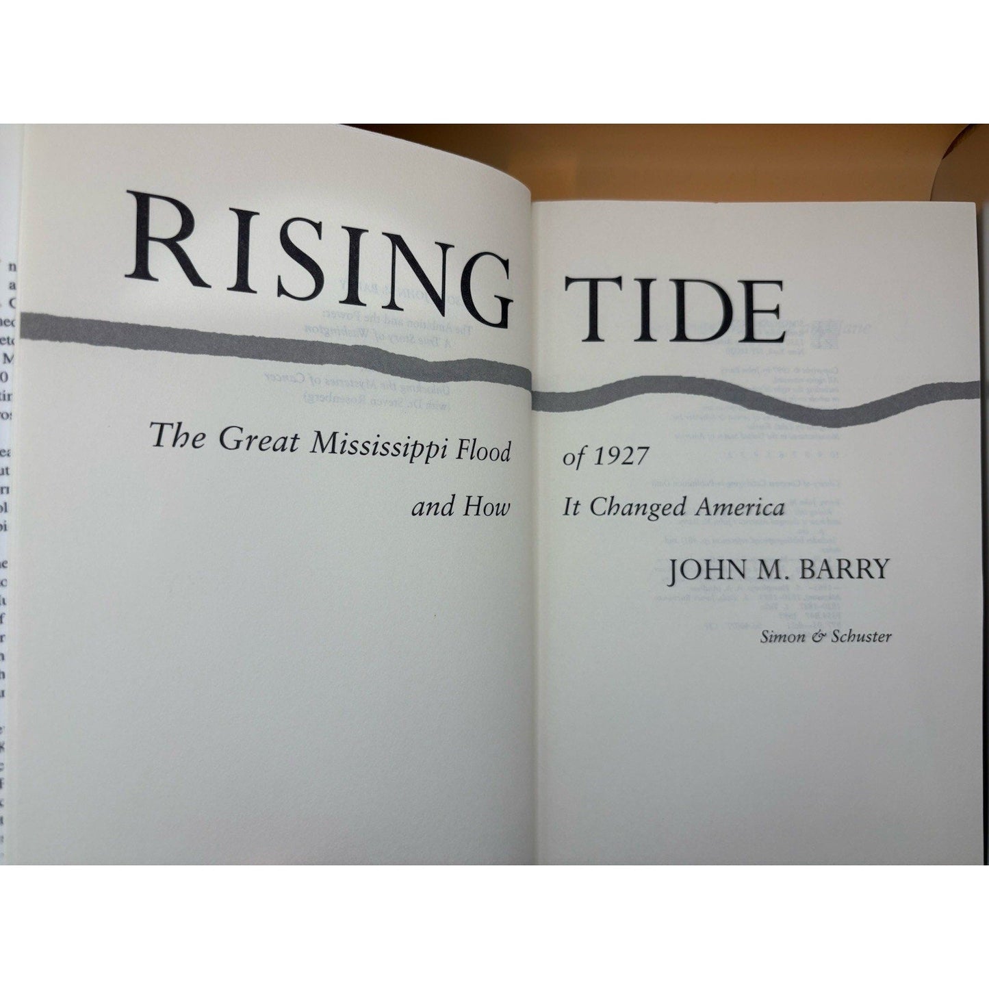 Rising Tide Great Mississippi Flood - John M Barry - First Edition - HCDJ 1997 - Humphrey's Book Den
