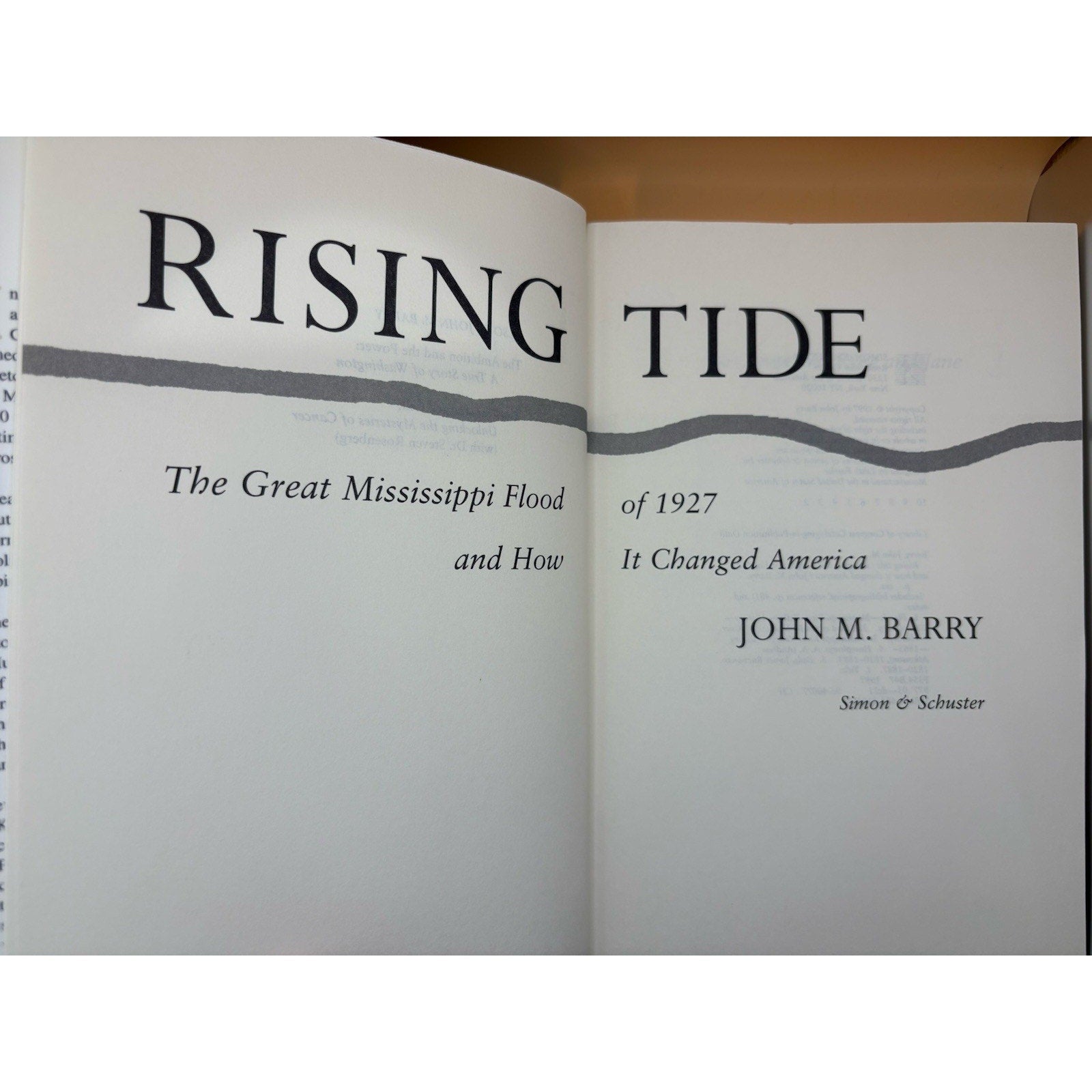 Rising Tide Great Mississippi Flood - John M Barry - First Edition - HCDJ 1997 - Humphrey's Book Den