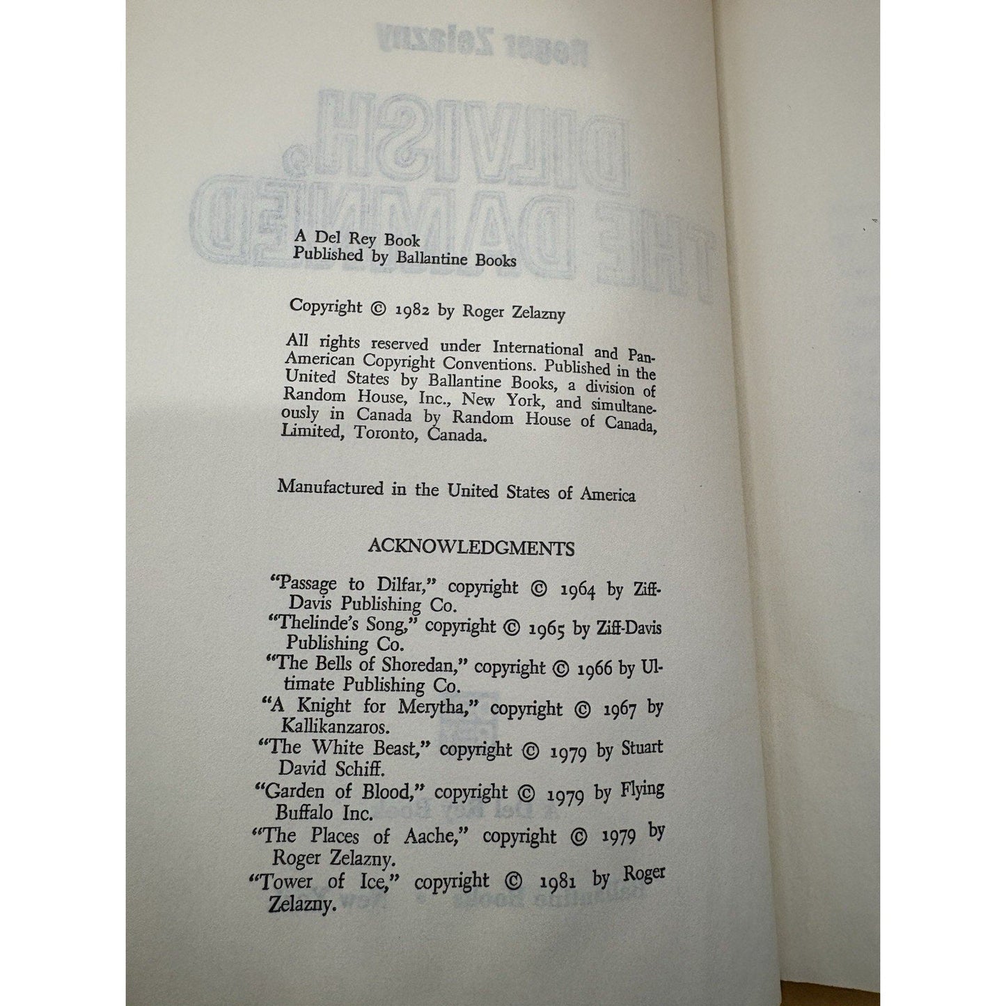 Roger Zelazny HC Lot (7) Madwand Unicorn Variations Trumps of Doom w/DJ - Humphrey's Book Den