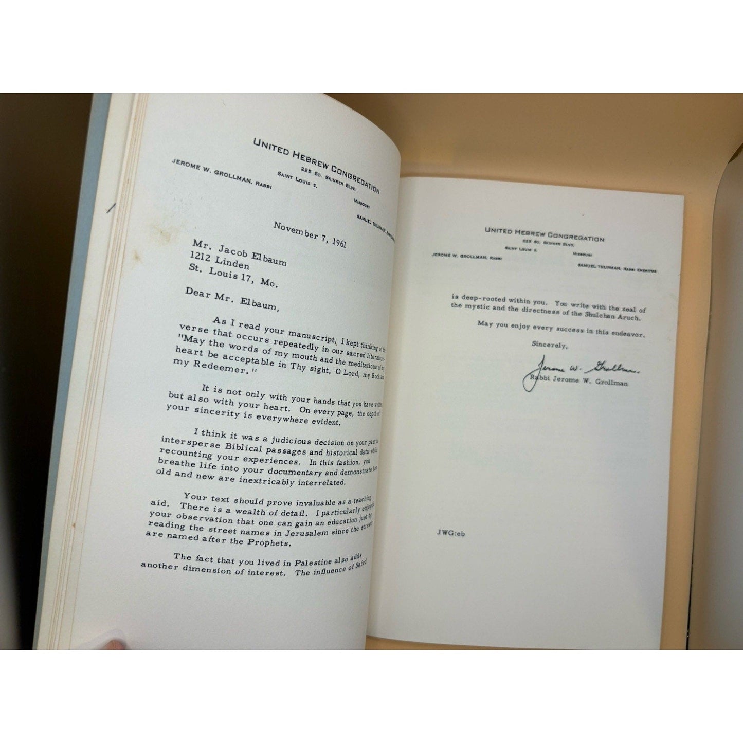 Signed 1962 Pilgrimage to the Land of the Bible Jacob M. Elbaum First Edition - Humphrey's Book Den