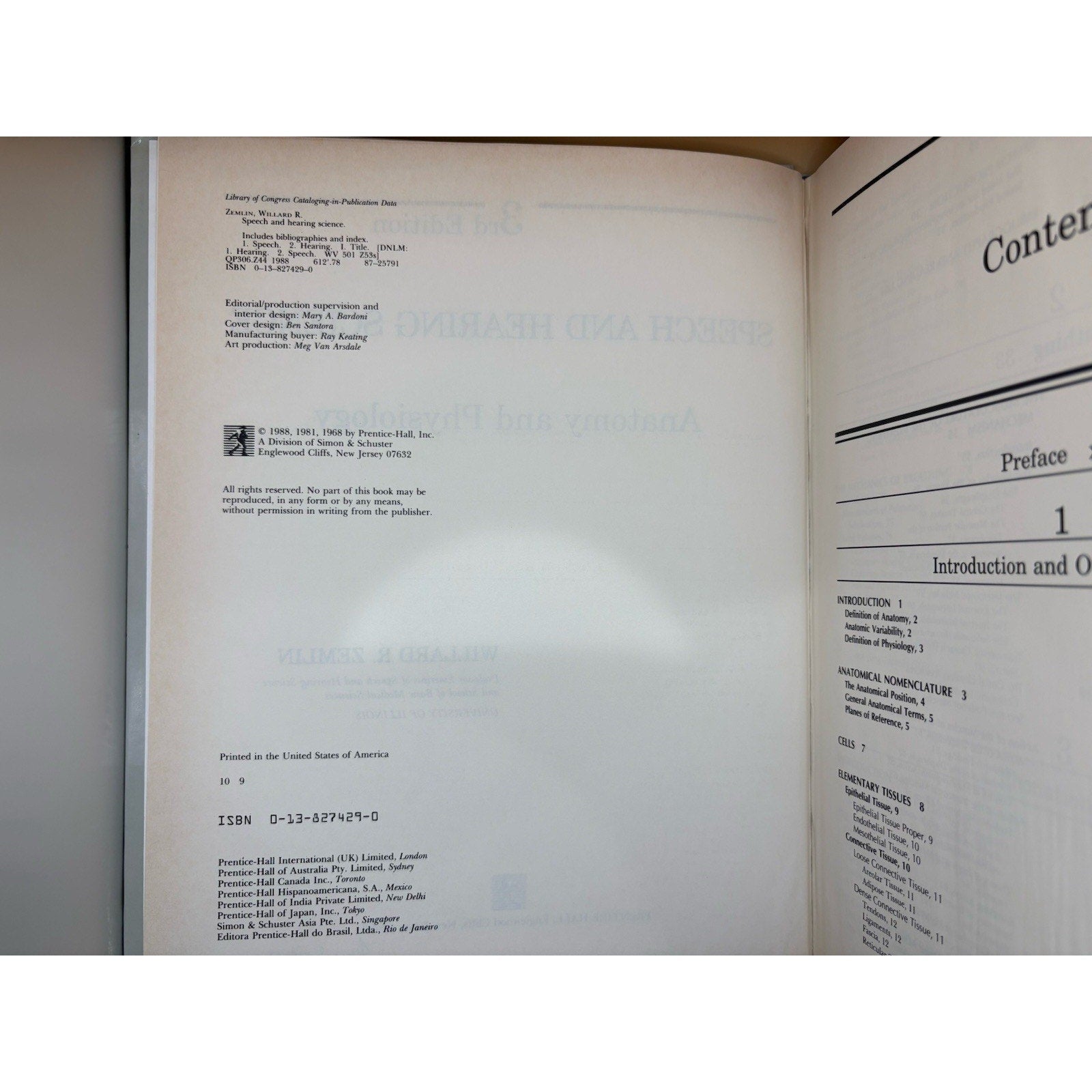 Speech and Hearing Science Anatomy and Physiology by Willard Zemlin, 3rd Ed - Humphrey's Book Den