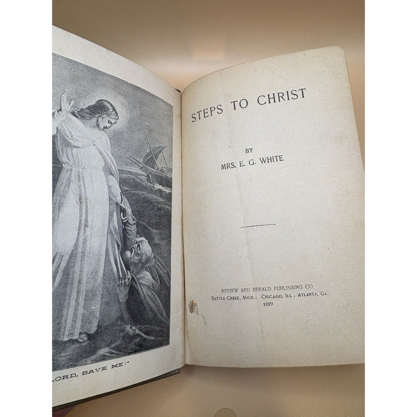 Steps to Christ Ellen G White 1899 Review & Herald Antique SDA HC - Humphrey's Book Den