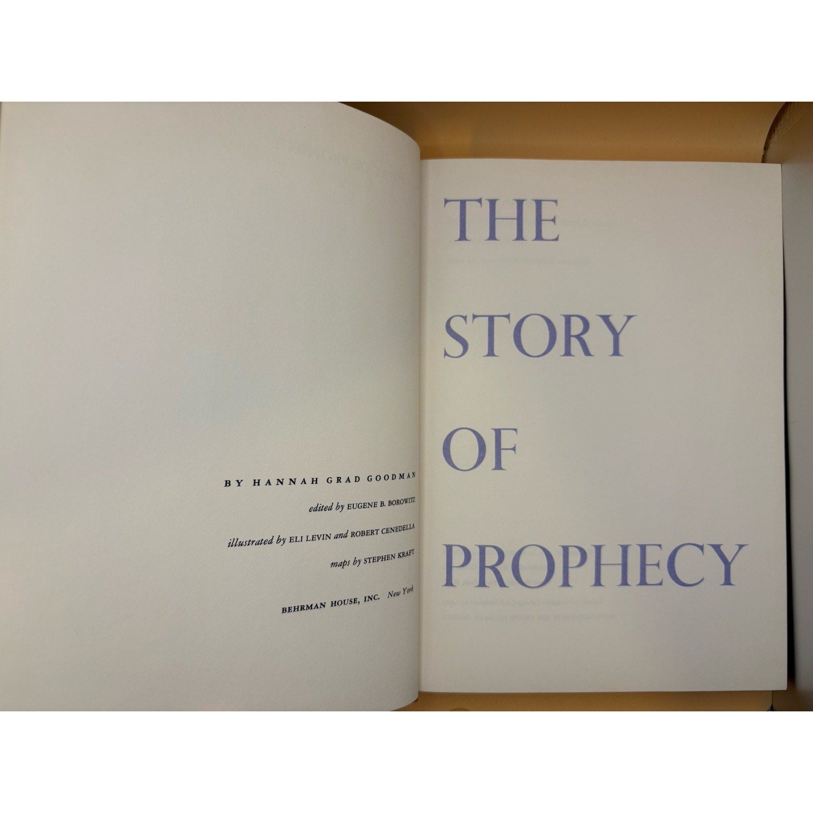 Story of Prophecy Hannah Grad Goodman 1965 Behrman House First Ed Hardcover - Humphrey's Book Den