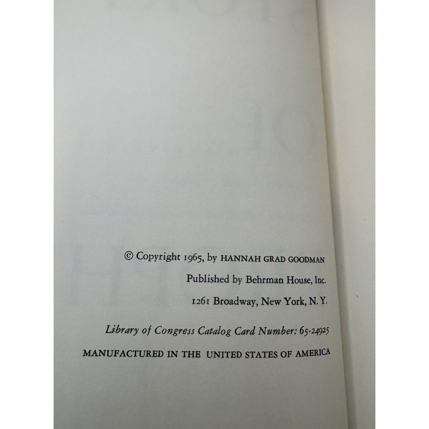 Story of Prophecy Hannah Grad Goodman 1965 Behrman House First Ed Hardcover - Humphrey's Book Den