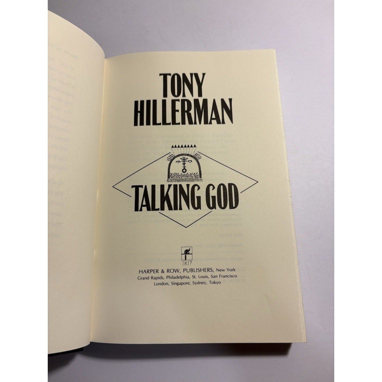 Talking God by Tony Hillerman 1989 First Edition Hardcover w/ Dust Jacket - Humphrey's Book Den