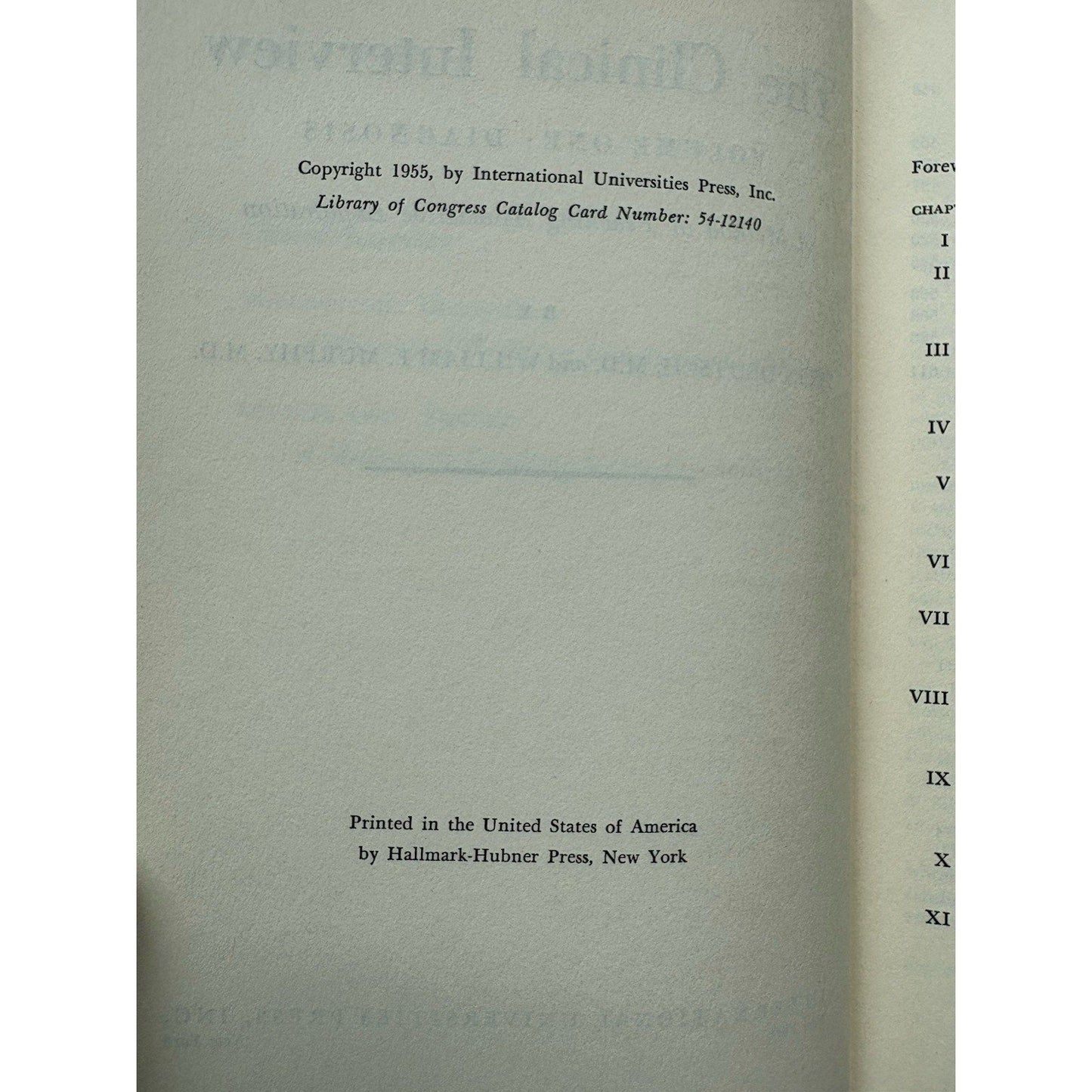 The Clinical Interview by Felix Deutsch; William F. Murphy HC First Edition - Humphrey's Book Den