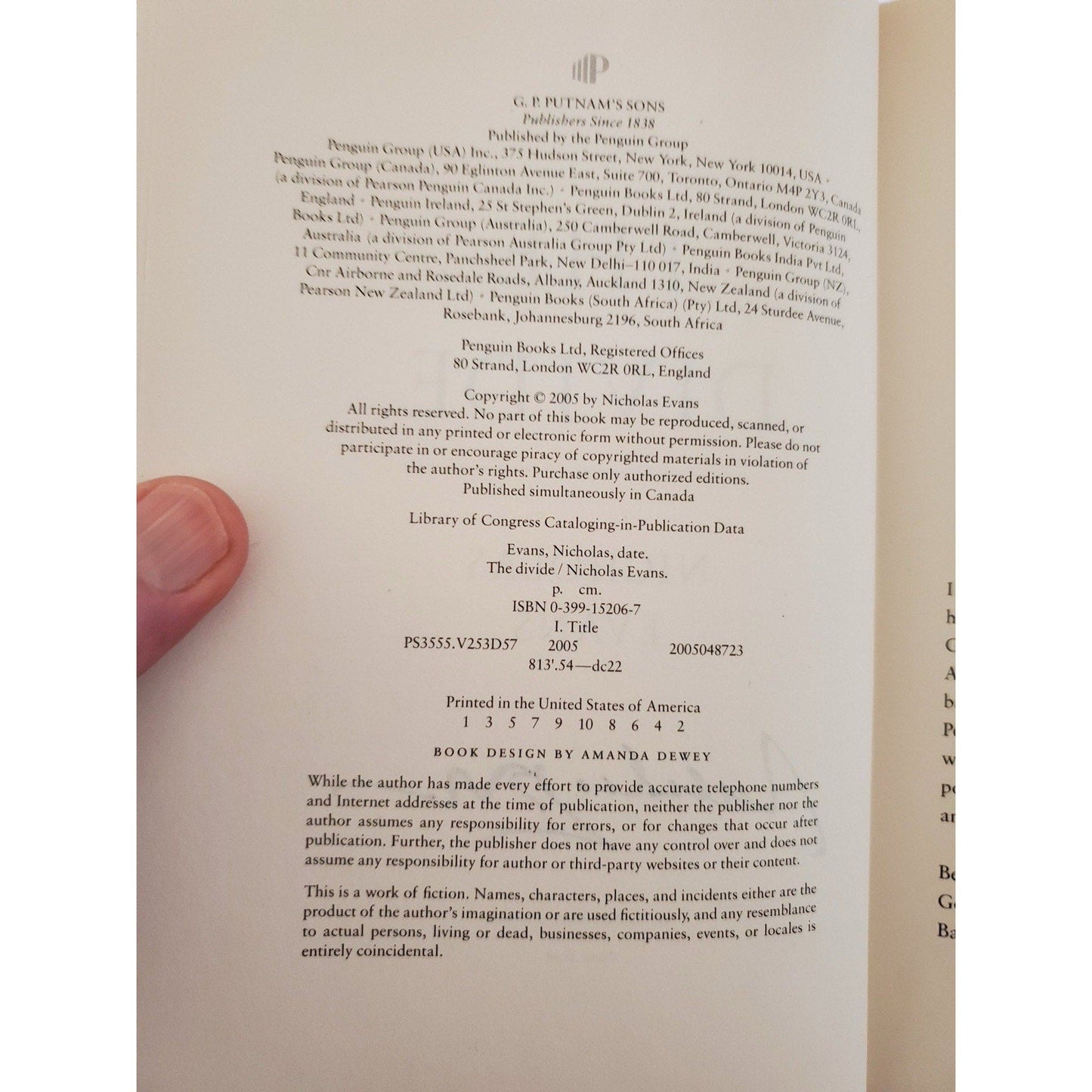 The Divide – Nicholas Evans – SIGNED 1st Edition 1st Printing Hardcover DJ - Humphrey's Book Den