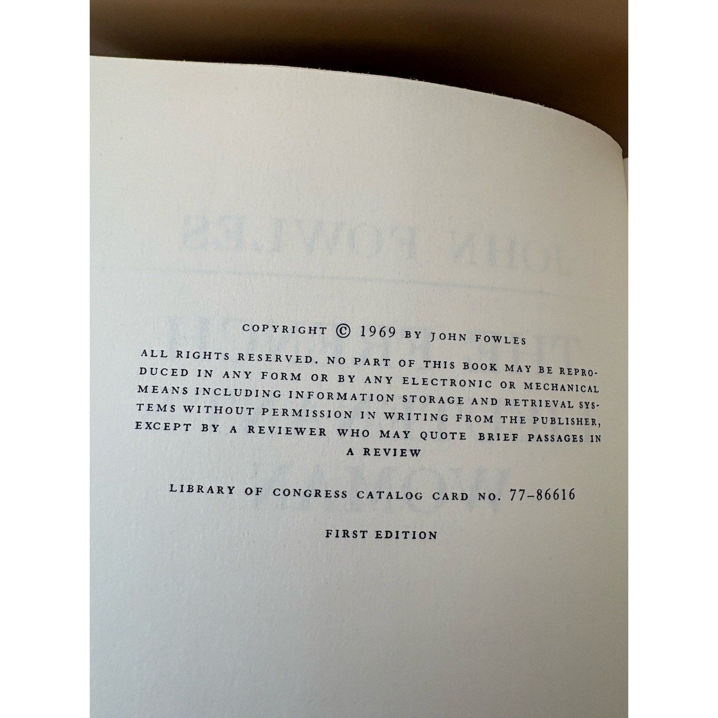 The French Lieutenant's Woman John Fowles 1969 HC/DJ 1st Ed Unclipped - Humphrey's Book Den