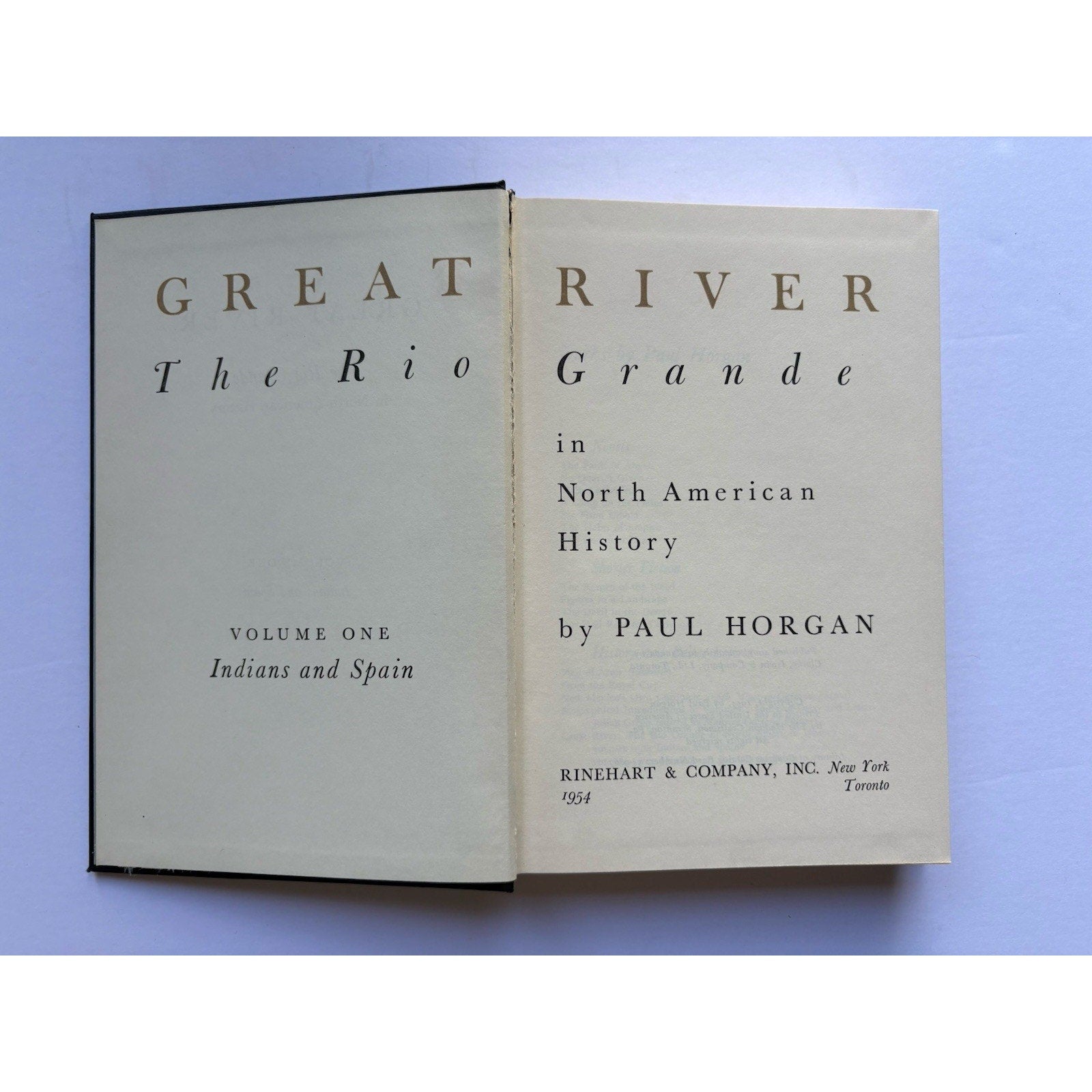 The Great River Paul Horgan 1954 1st Edition 2 Vol Set Rinehart Pulitzer Winner - Humphrey's Book Den