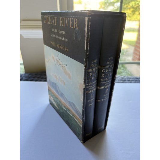 The Great River Paul Horgan 1954 1st Edition 2 Vol Set Rinehart Pulitzer Winner - Humphrey's Book Den