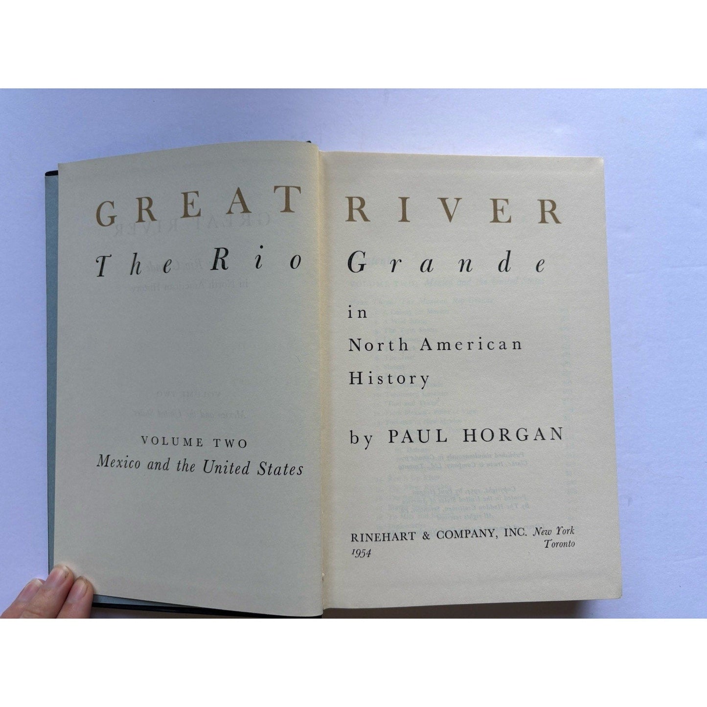 The Great River Paul Horgan 1954 1st Edition 2 Vol Set Rinehart Pulitzer Winner - Humphrey's Book Den