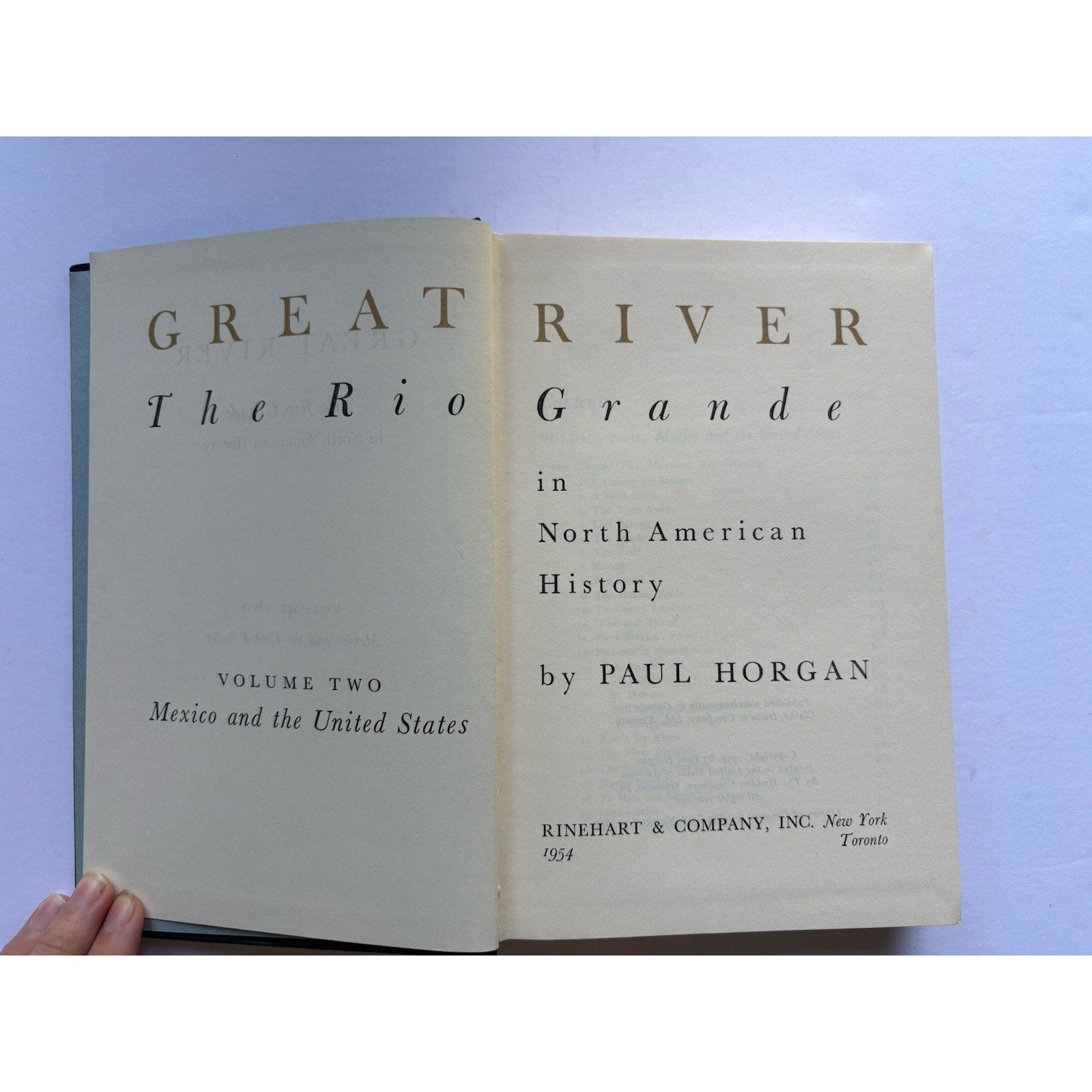 The Great River Paul Horgan 1954 1st Edition 2 Vol Set Rinehart Pulitzer Winner - Humphrey's Book Den