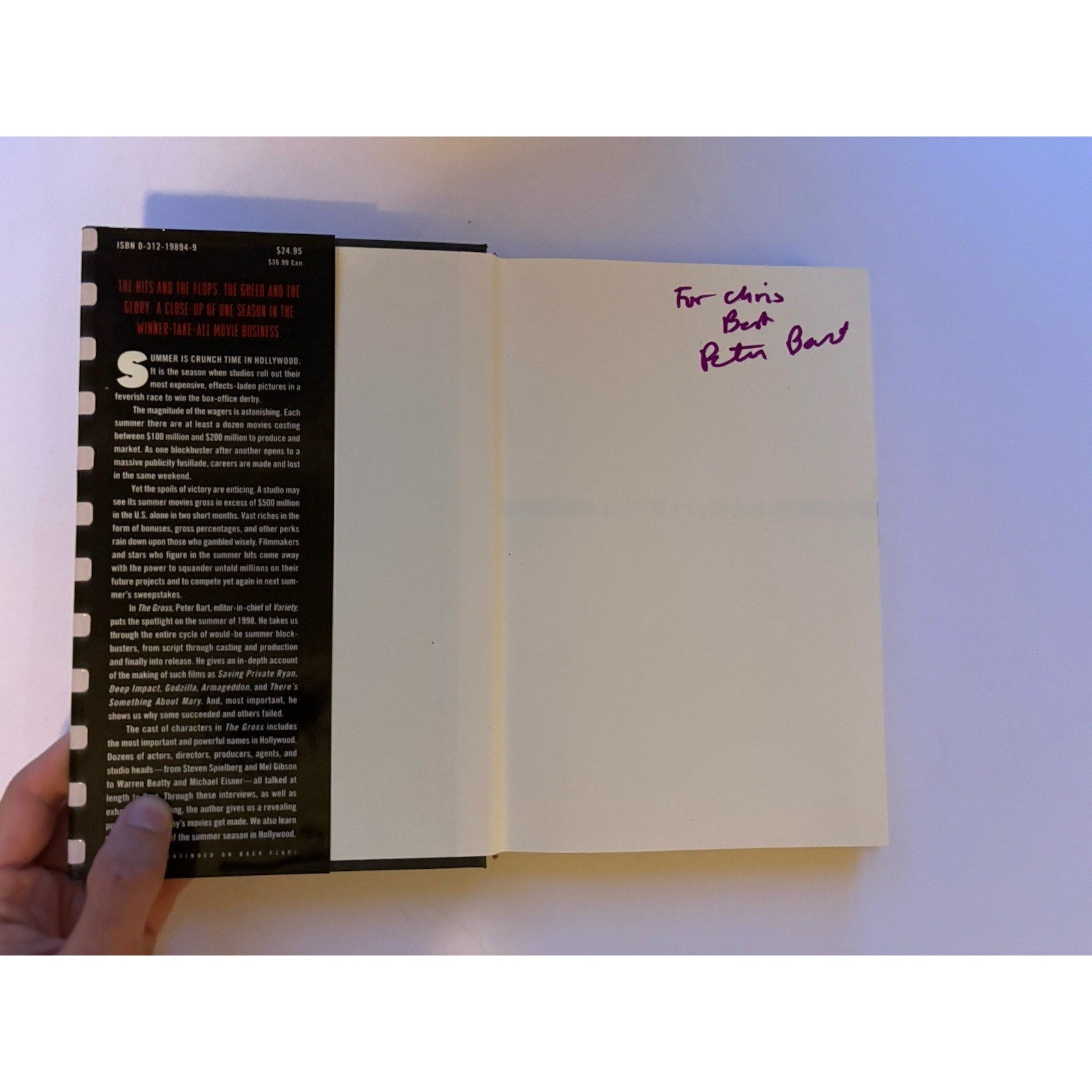 The Gross Peter Bart Signed First Edition 1999 HC w/ Dust Jacket - Humphrey's Book Den