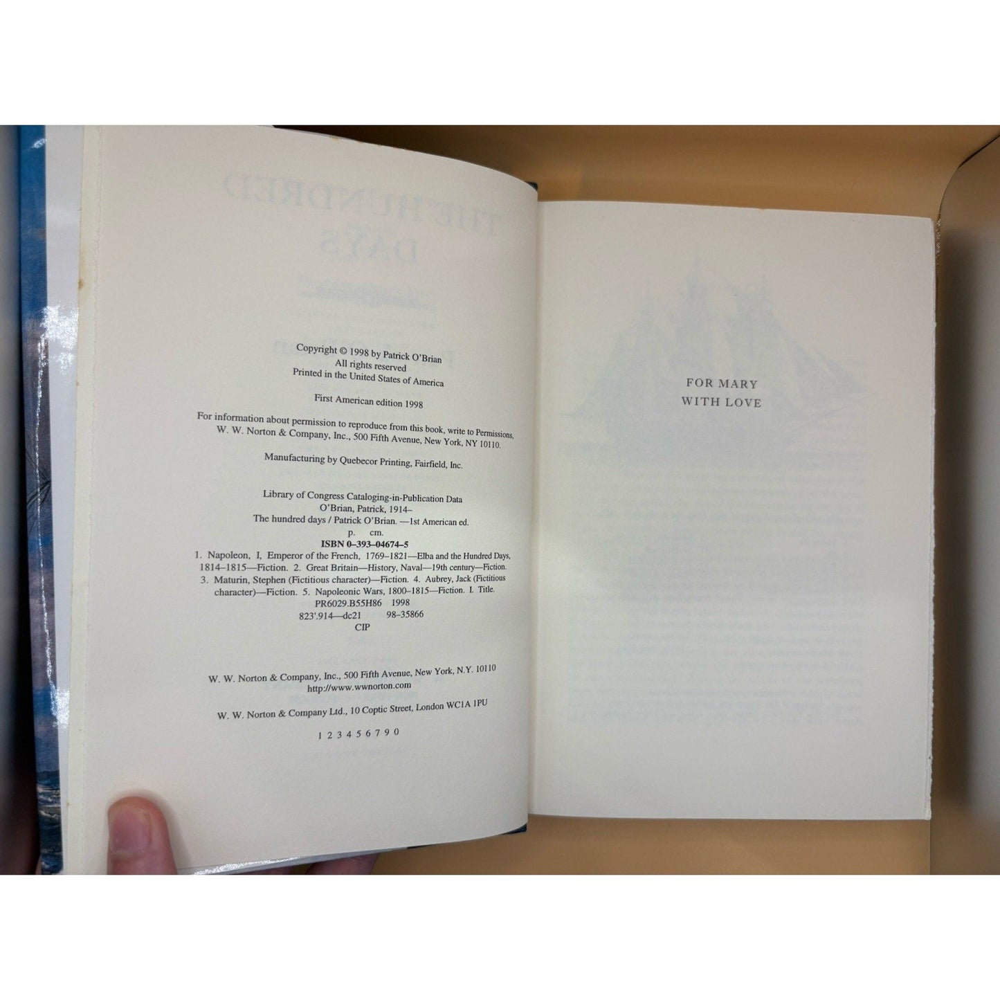 The Hundred Days – Patrick O’Brian – 1998 1st American Ed HC w/ DJ - Humphrey's Book Den