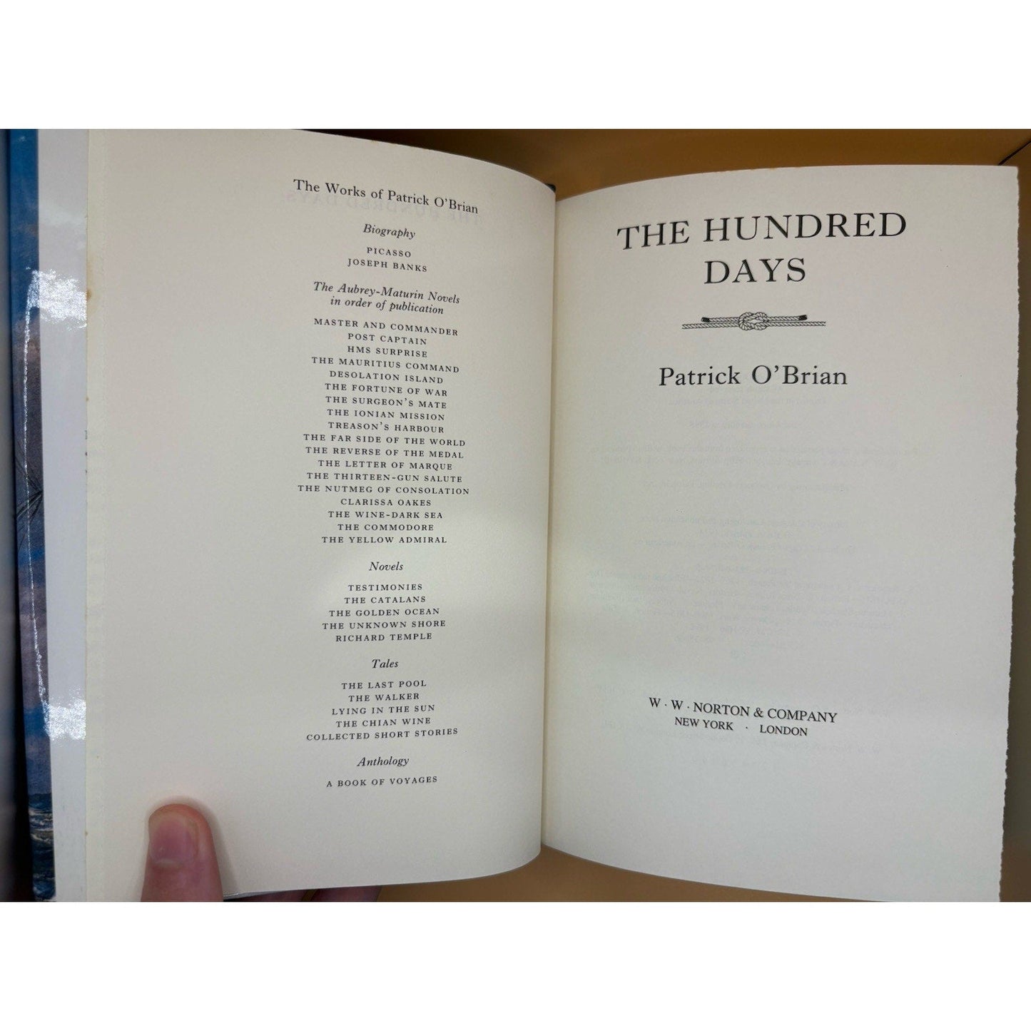The Hundred Days – Patrick O’Brian – 1998 1st American Ed HC w/ DJ - Humphrey's Book Den