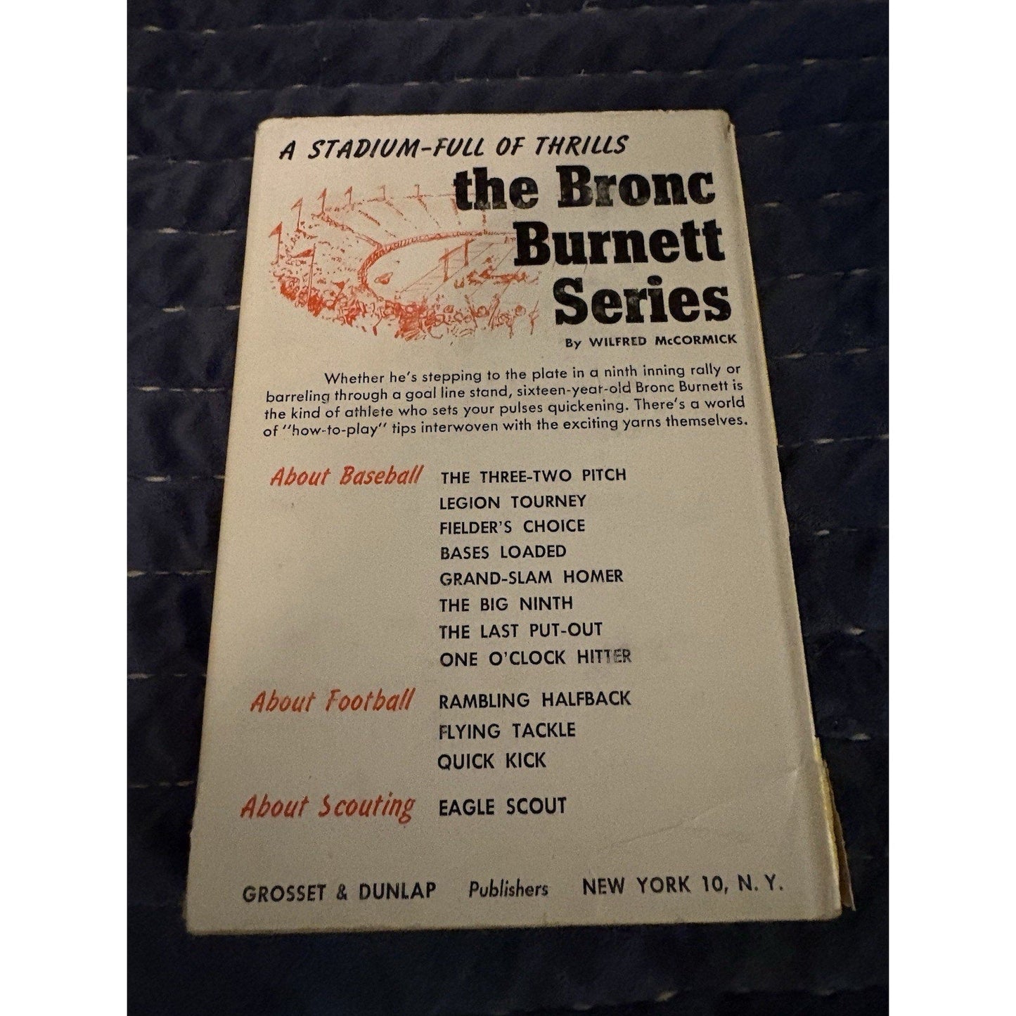 The Last Putout By Wilfred McCormick Brock Burnett Sports Story (1960 HC/DJ) - Humphrey's Book Den
