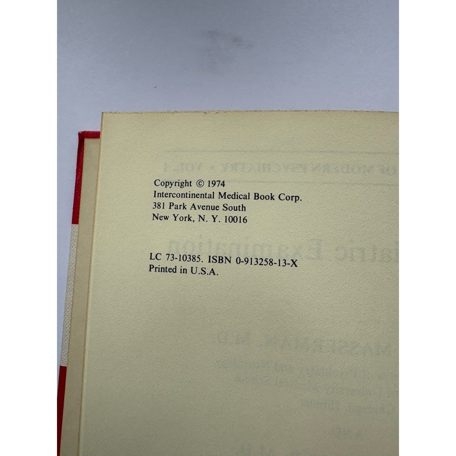 The Psychiatric Examination Jules Masserman MD 1974 Hardcover Psychiatry Book - Humphrey's Book Den