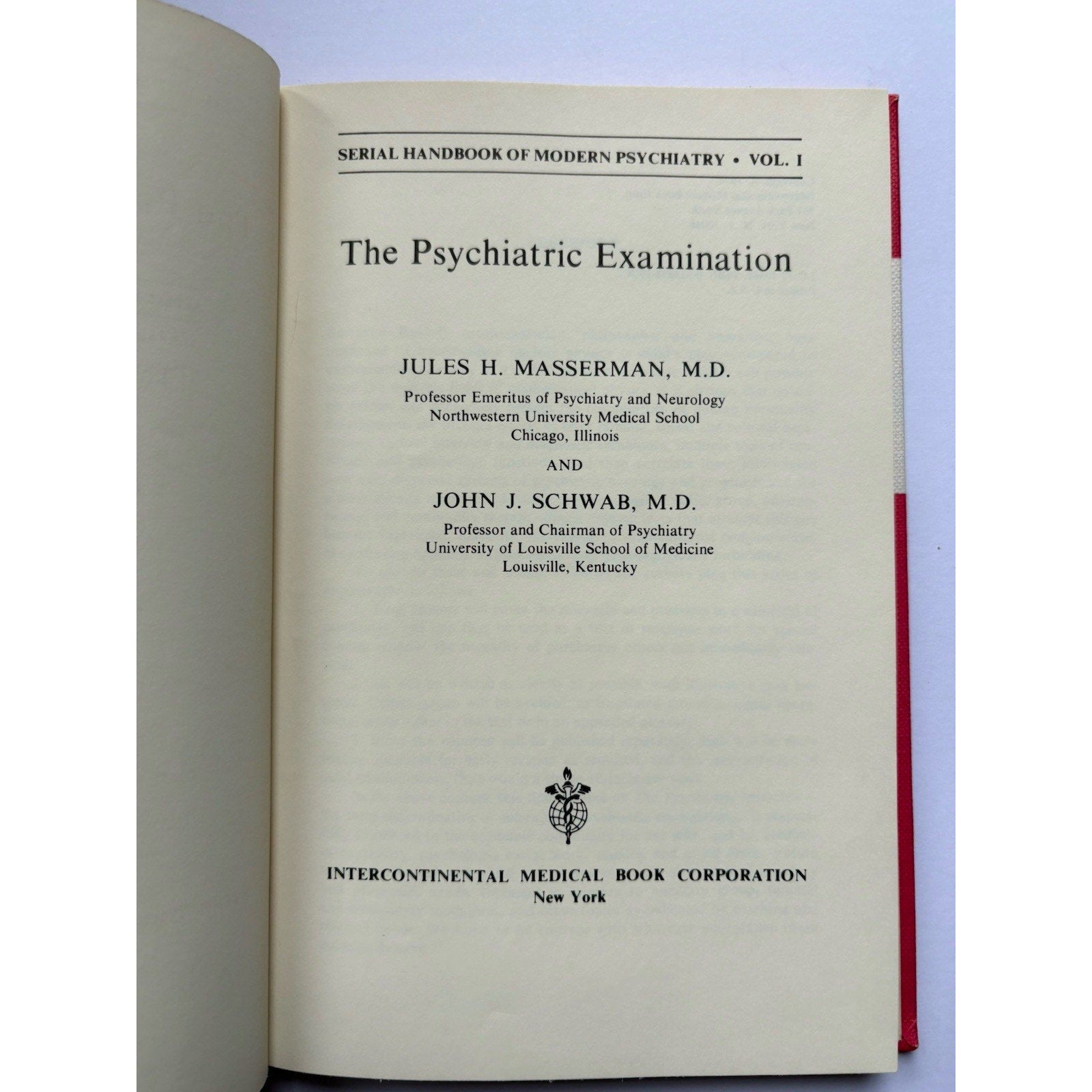 The Psychiatric Examination Jules Masserman MD 1974 Hardcover Psychiatry Book - Humphrey's Book Den