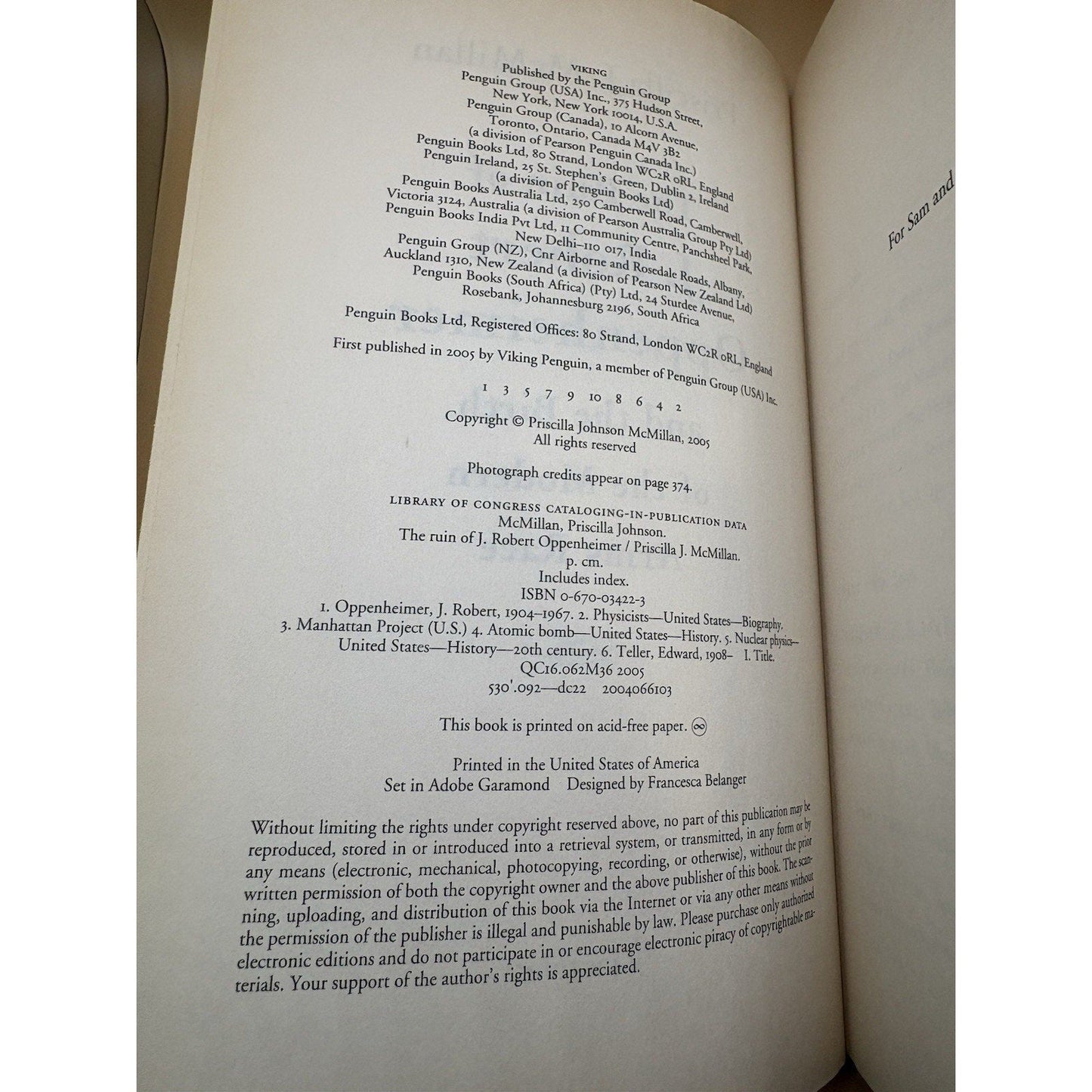 The Ruin of J. Robert Oppenheimer HC Viking 2005 1st Ed Biography DJ - Humphrey's Book Den