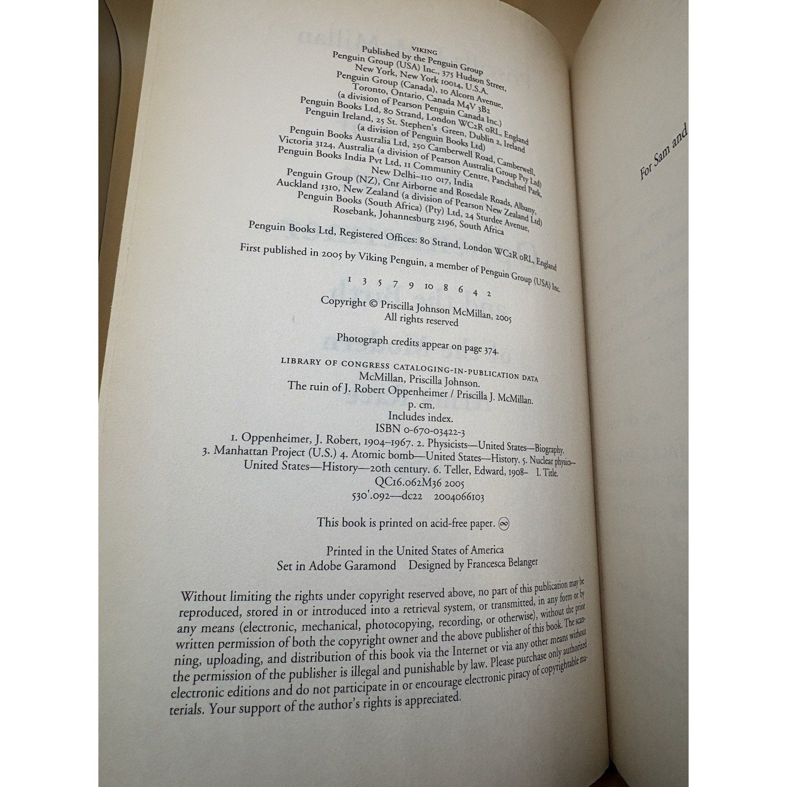 The Ruin of J. Robert Oppenheimer HC Viking 2005 1st Ed Biography DJ - Humphrey's Book Den